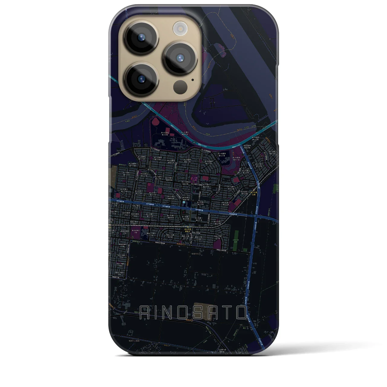 【あいの里(北海道)】地図柄iPhoneケース(バックカバータイプ)