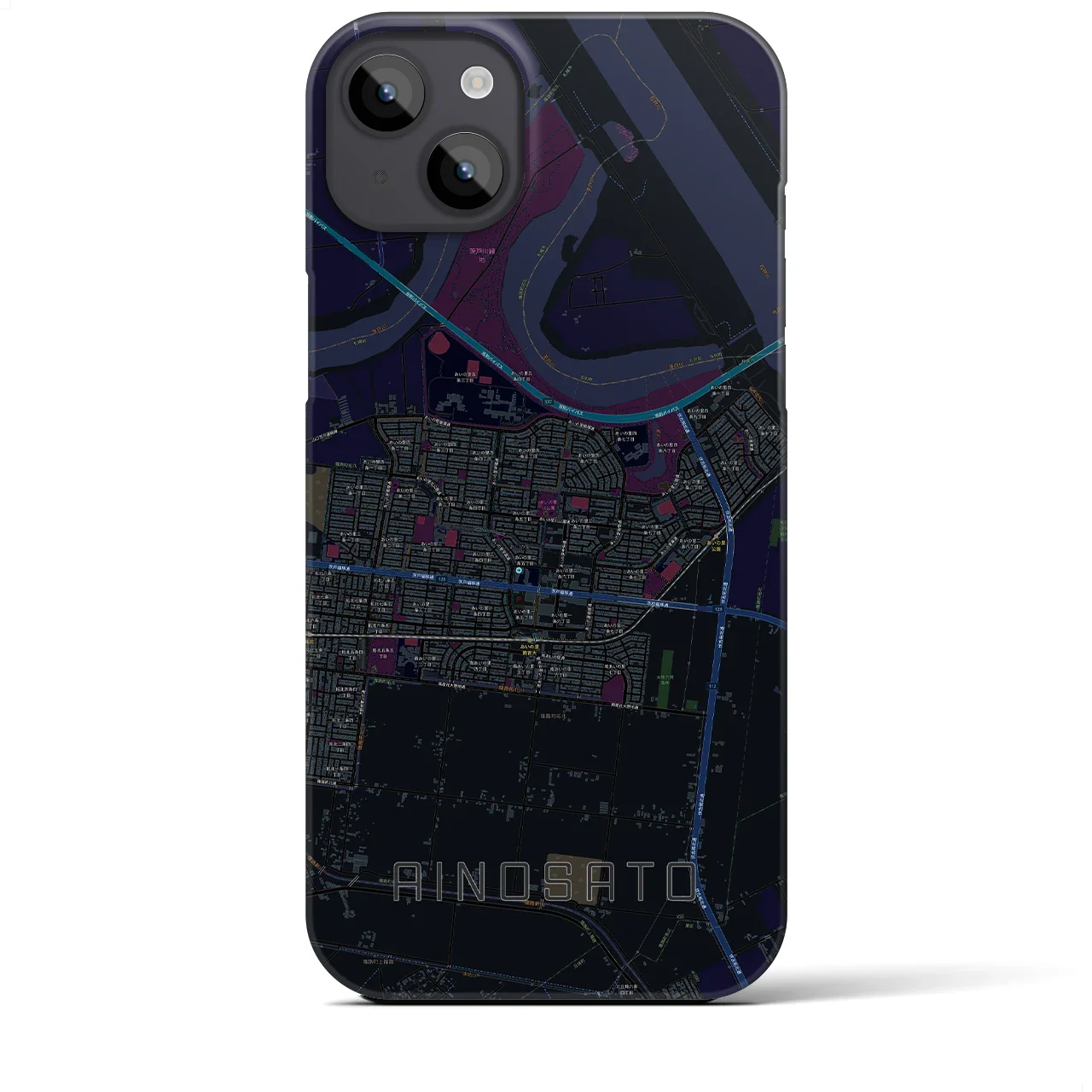 【あいの里(北海道)】地図柄iPhoneケース(バックカバータイプ)