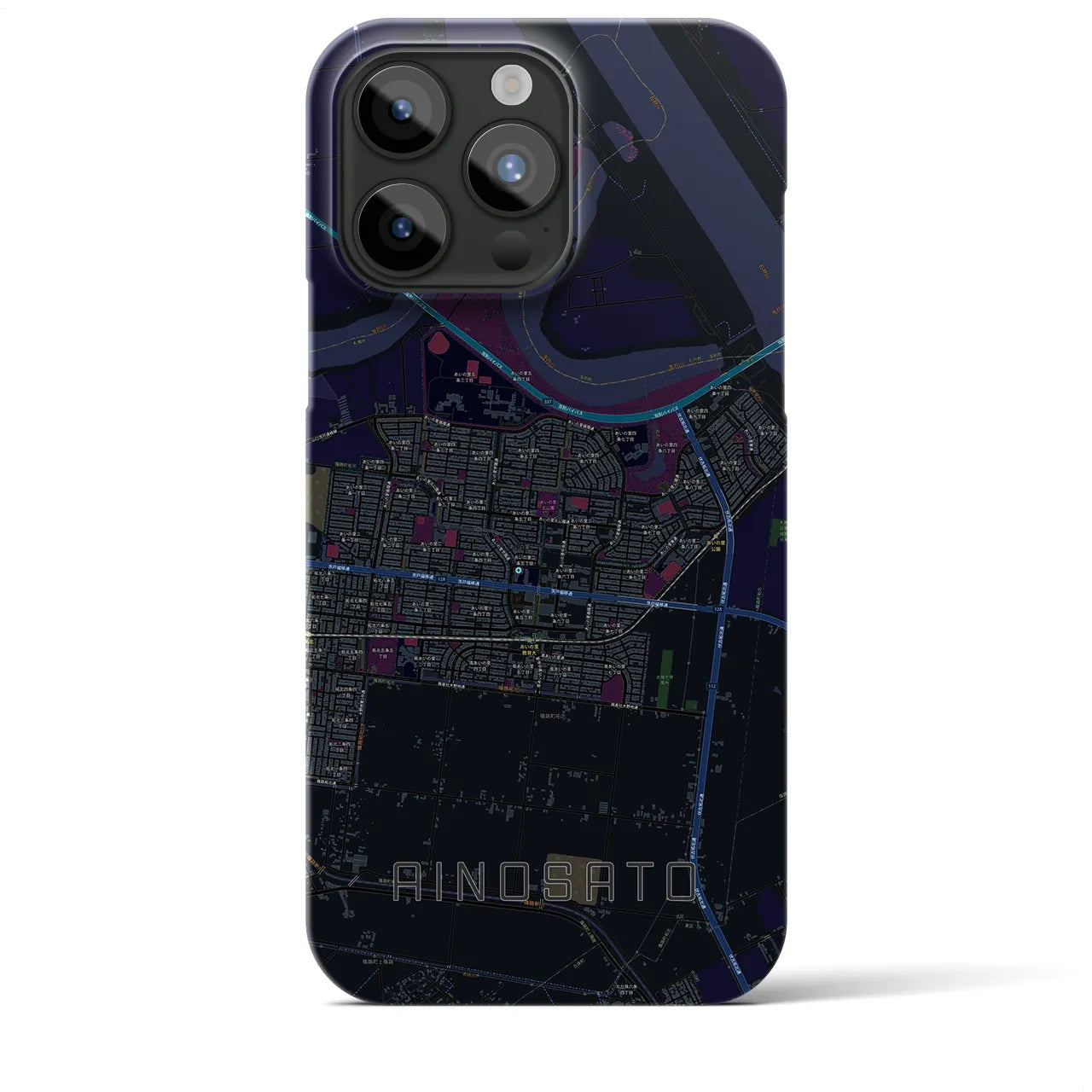 【あいの里(北海道)】地図柄iPhoneケース(バックカバータイプ)