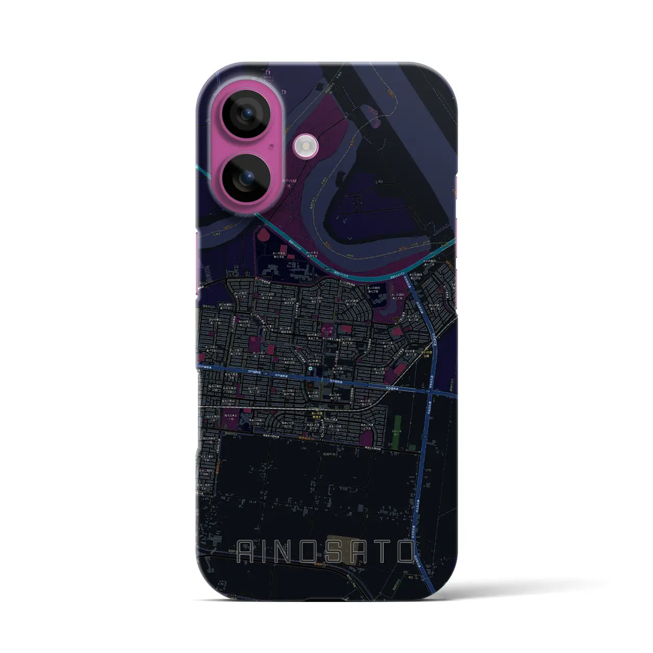 【あいの里(北海道)】地図柄iPhoneケース(バックカバータイプ)