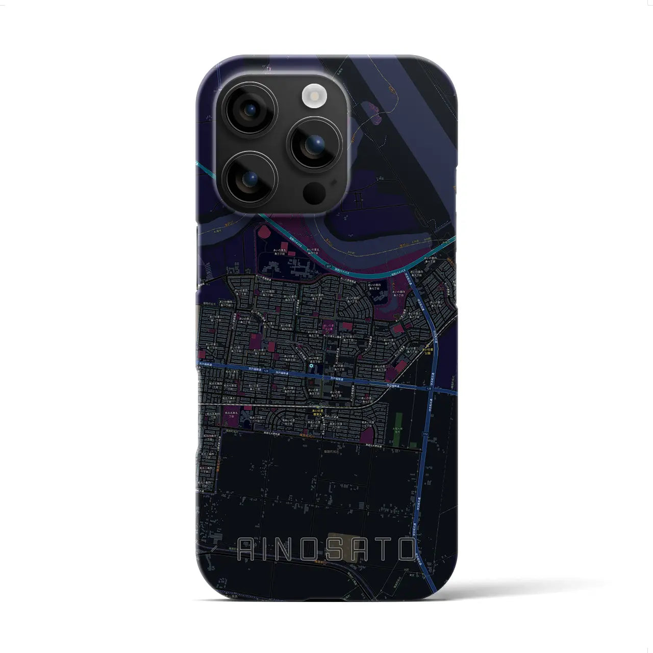 【あいの里(北海道)】地図柄iPhoneケース(バックカバータイプ)