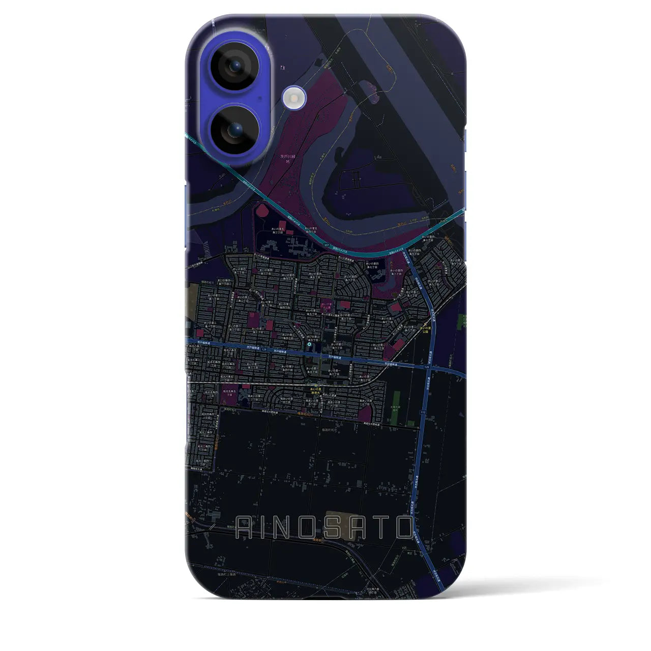 【あいの里(北海道)】地図柄iPhoneケース(バックカバータイプ)