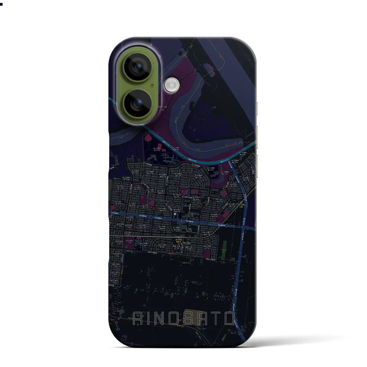 【あいの里(北海道)】地図柄iPhoneケース(バックカバータイプ)