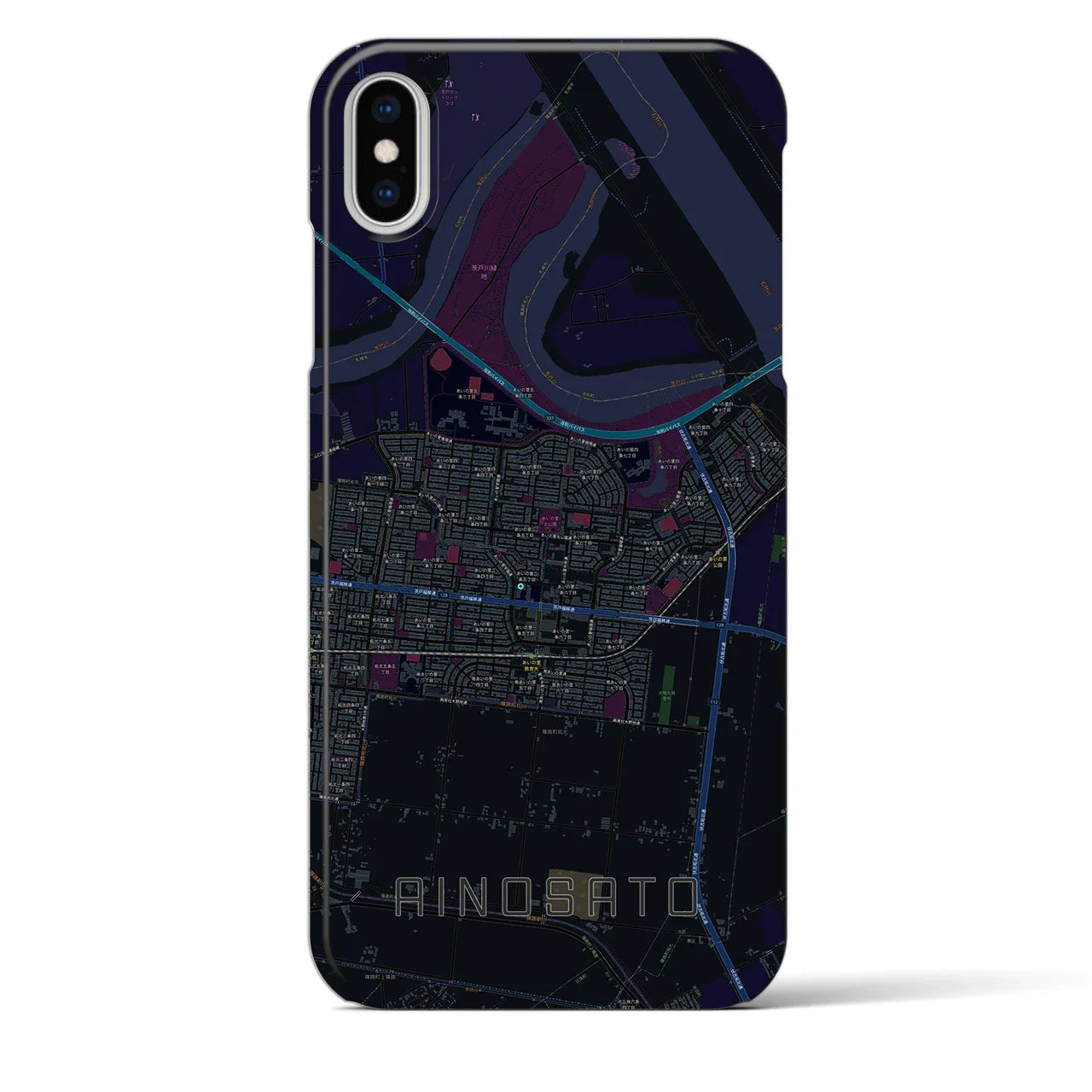 【あいの里(北海道)】地図柄iPhoneケース(バックカバータイプ)