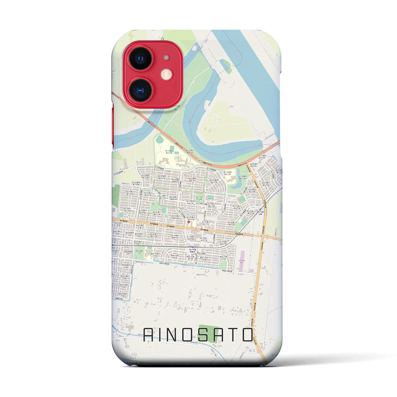 【あいの里(北海道)】地図柄iPhoneケース(バックカバータイプ)