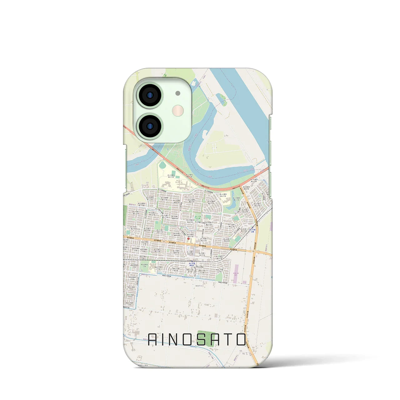 【あいの里(北海道)】地図柄iPhoneケース(バックカバータイプ)