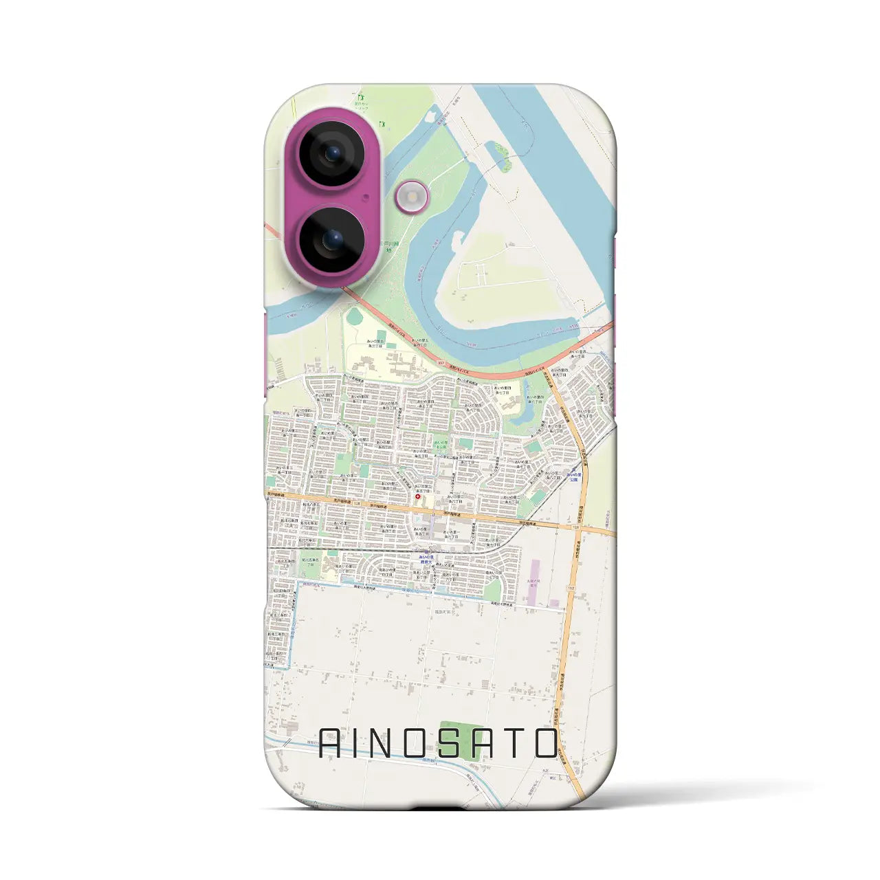 【あいの里(北海道)】地図柄iPhoneケース(バックカバータイプ)
