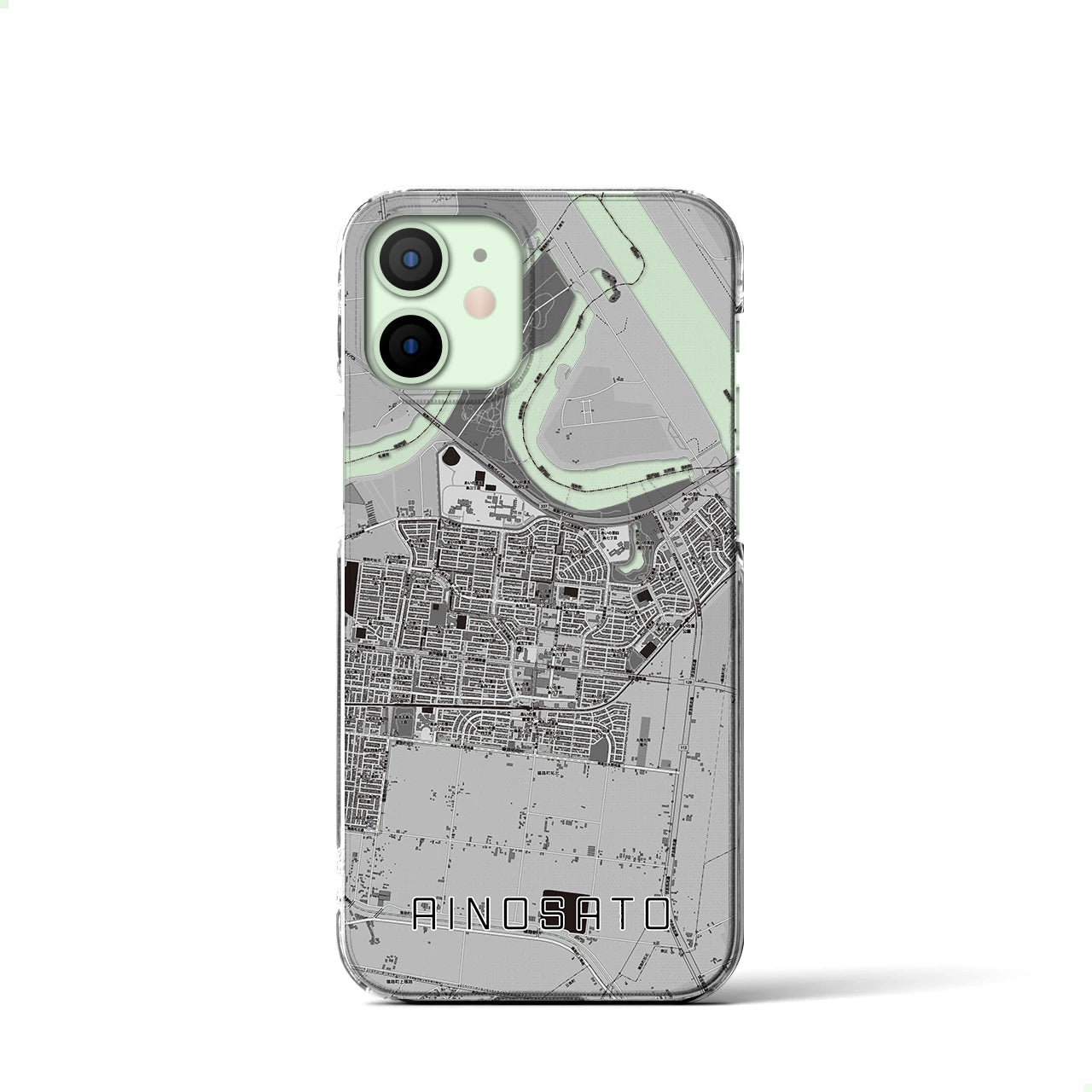 【あいの里(北海道)】地図柄iPhoneケース(クリアタイプ)