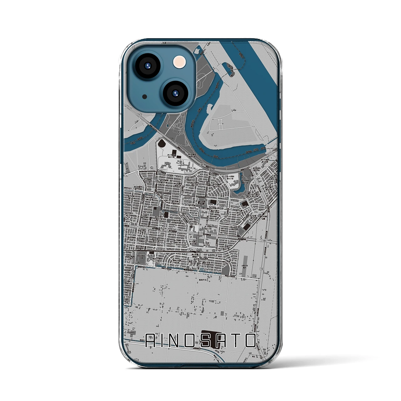 【あいの里(北海道)】地図柄iPhoneケース(クリアタイプ)