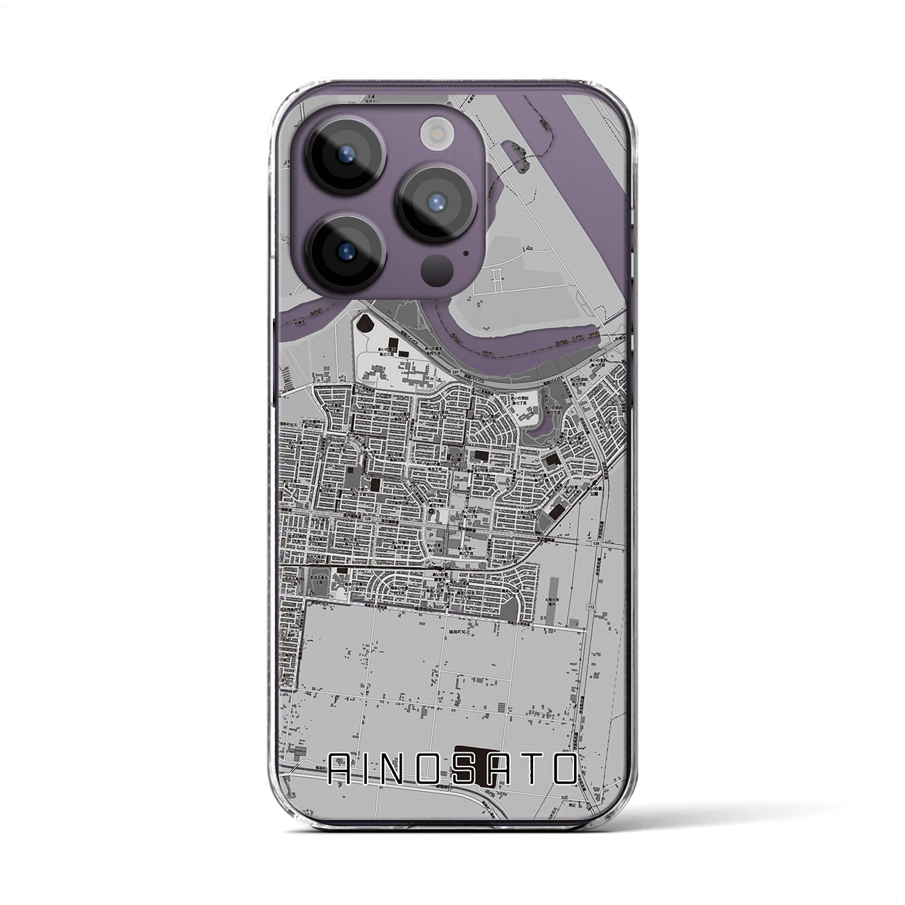 【あいの里(北海道)】地図柄iPhoneケース(クリアタイプ)