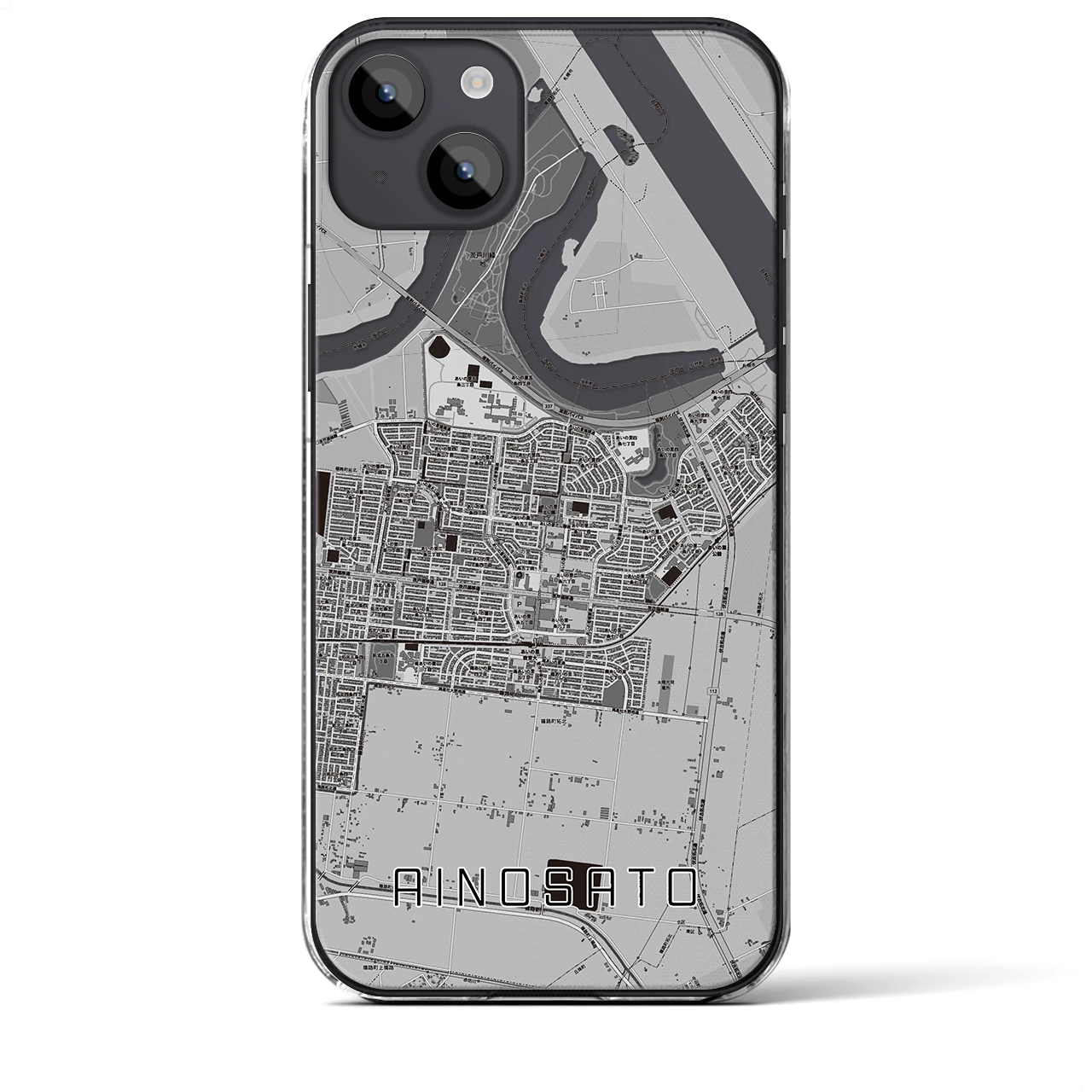 【あいの里(北海道)】地図柄iPhoneケース(クリアタイプ)