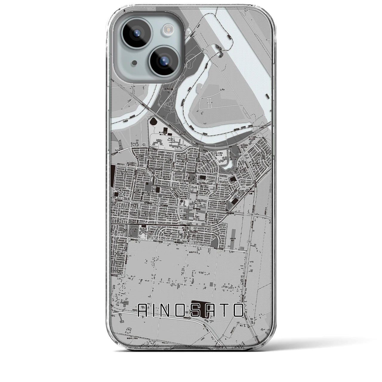 【あいの里(北海道)】地図柄iPhoneケース(クリアタイプ)