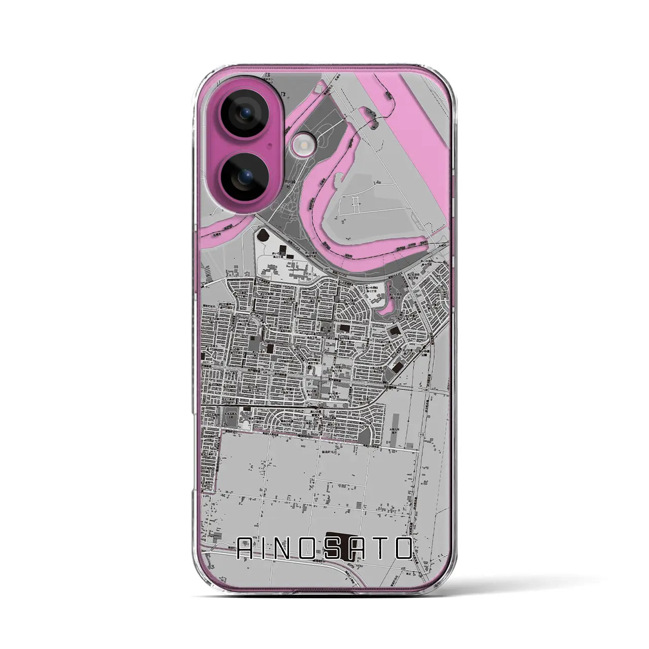 【あいの里(北海道)】地図柄iPhoneケース(クリアタイプ)