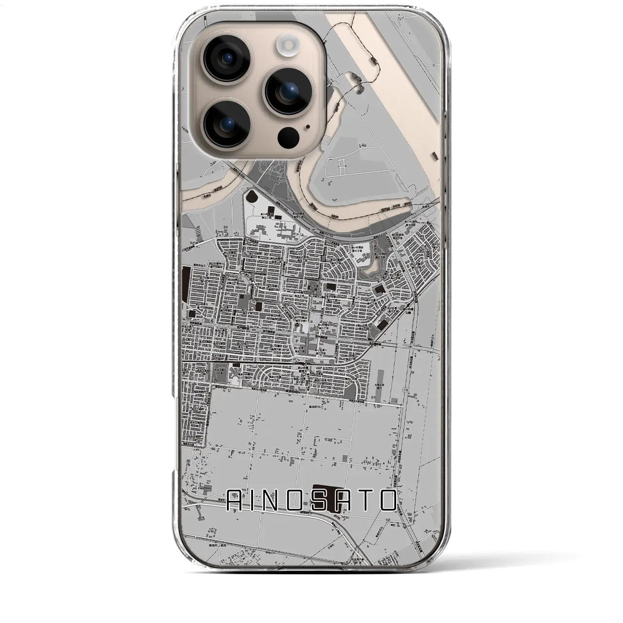 【あいの里(北海道)】地図柄iPhoneケース(クリアタイプ)