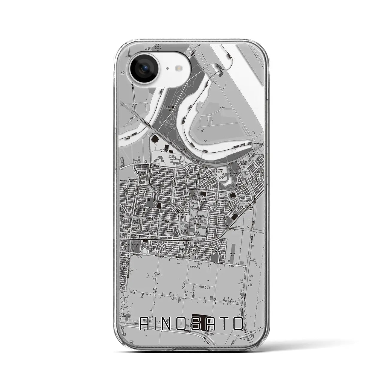 【あいの里(北海道)】地図柄iPhoneケース(クリアタイプ)