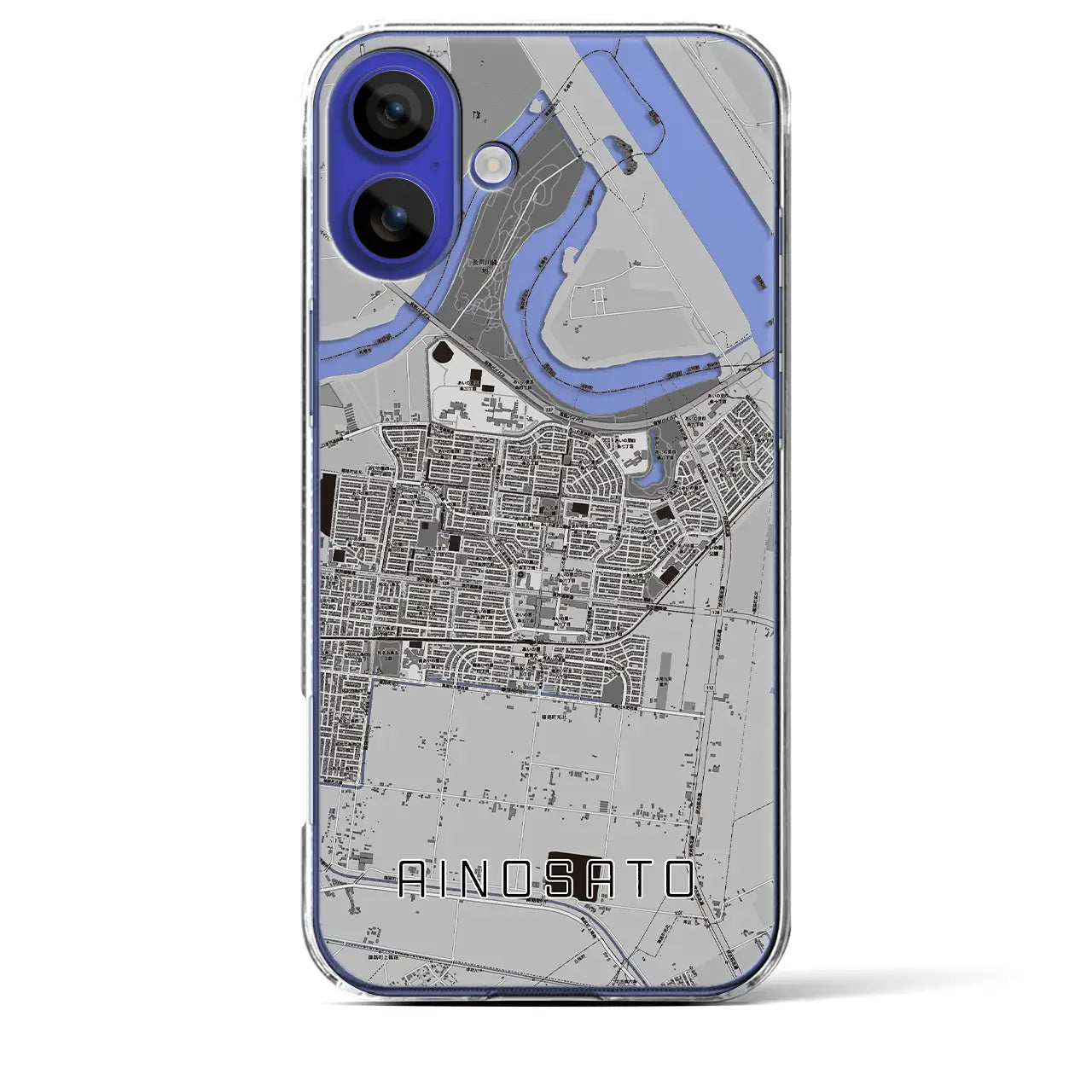 【あいの里(北海道)】地図柄iPhoneケース(クリアタイプ)