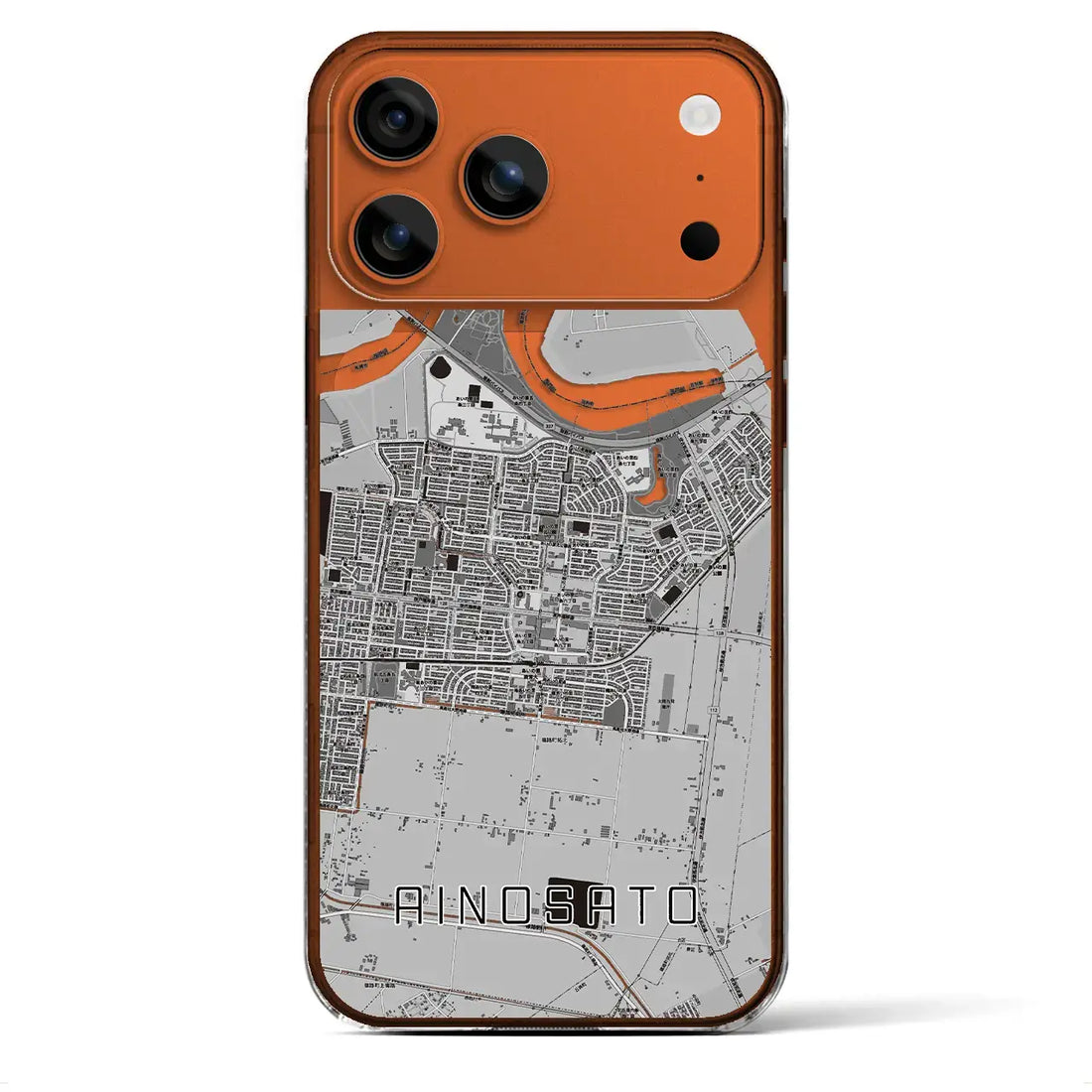 【あいの里(北海道)】地図柄iPhoneケース(クリアタイプ)