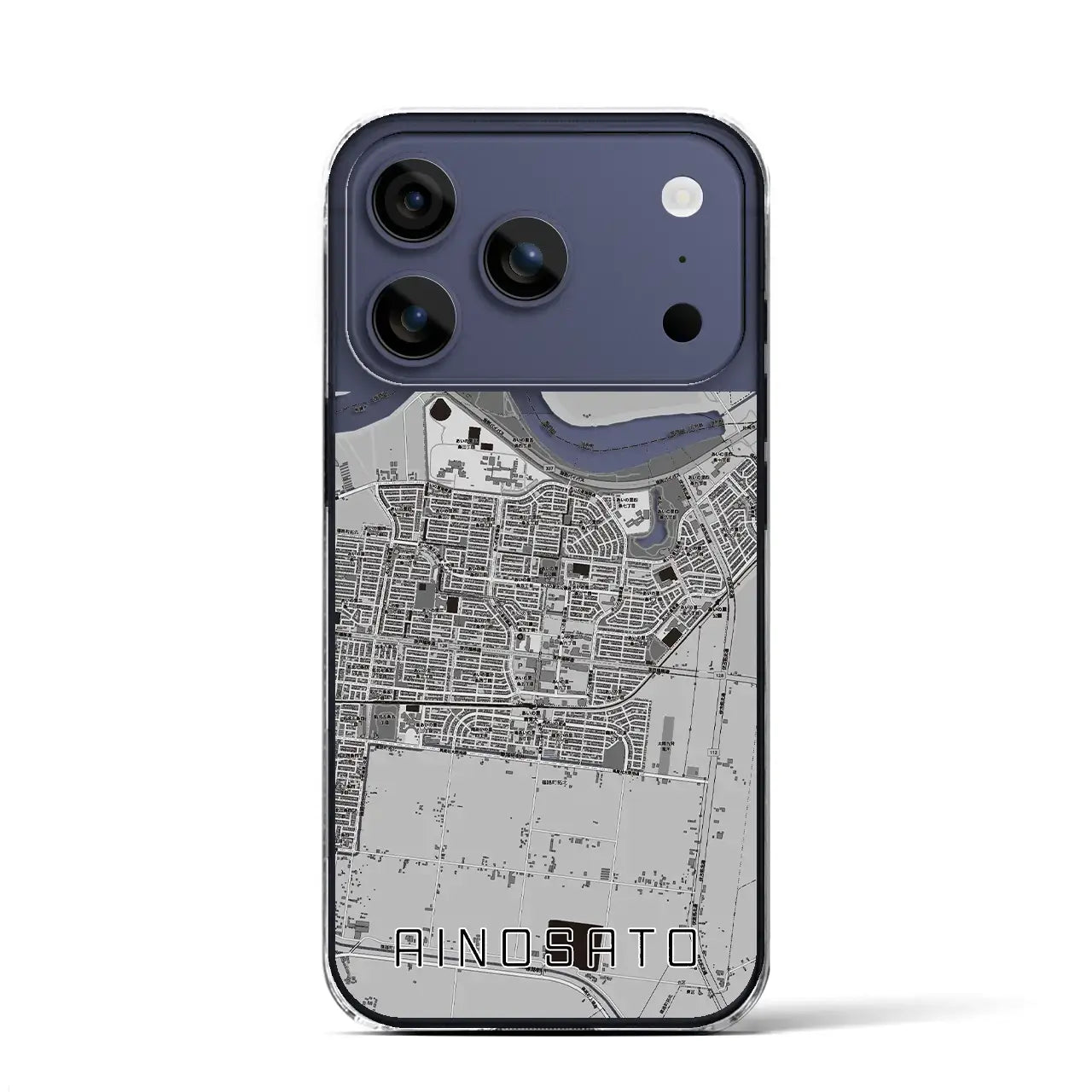 【あいの里(北海道)】地図柄iPhoneケース(クリアタイプ)