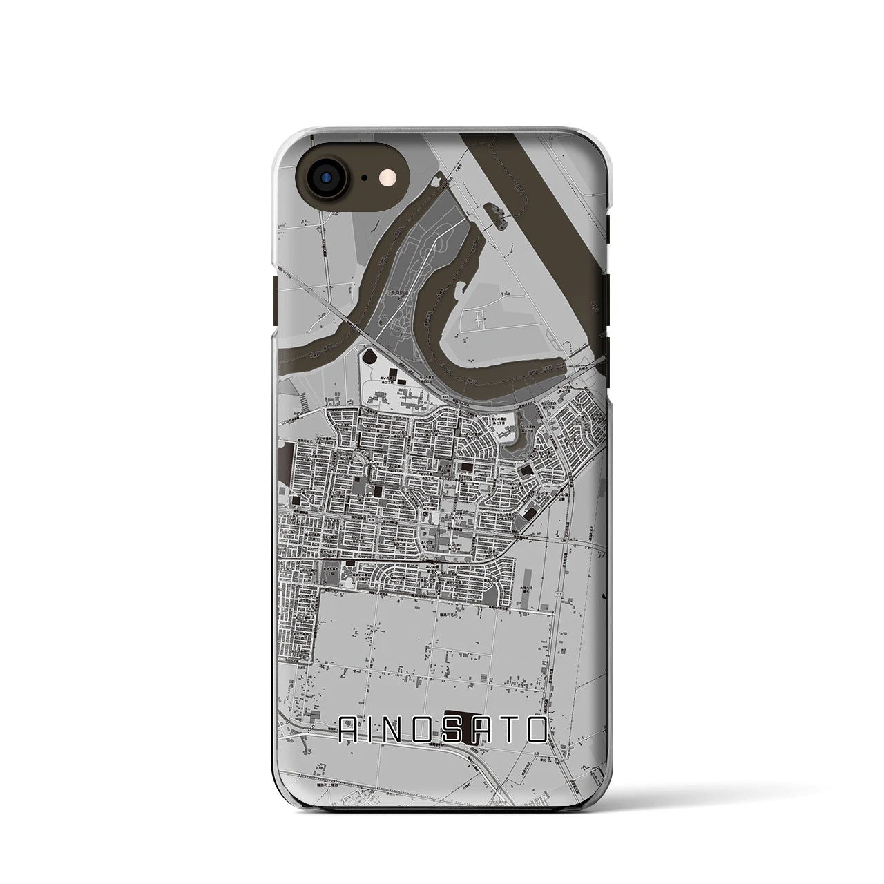 【あいの里(北海道)】地図柄iPhoneケース(クリアタイプ)