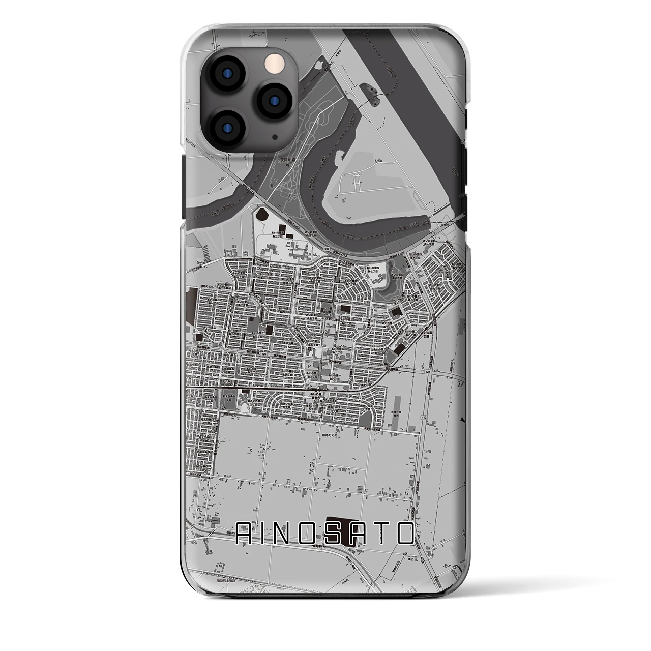 【あいの里(北海道)】地図柄iPhoneケース(クリアタイプ)