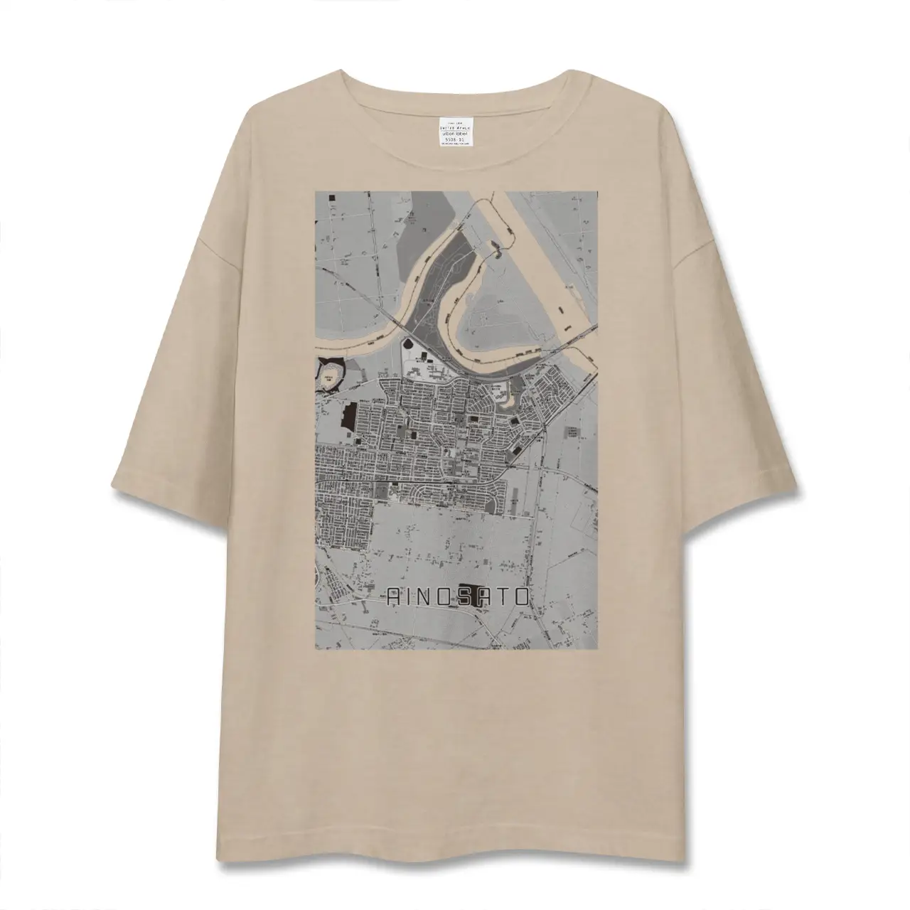 【あいの里(北海道)】地図柄ビッグシルエットTシャツ
