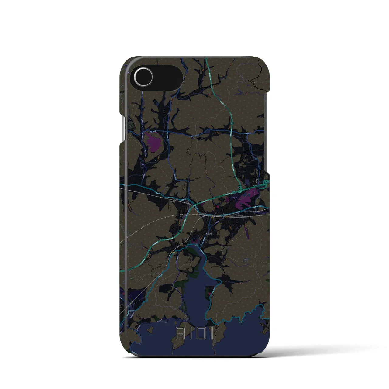 【相生(兵庫県)】地図柄iPhoneケース(バックカバータイプ)