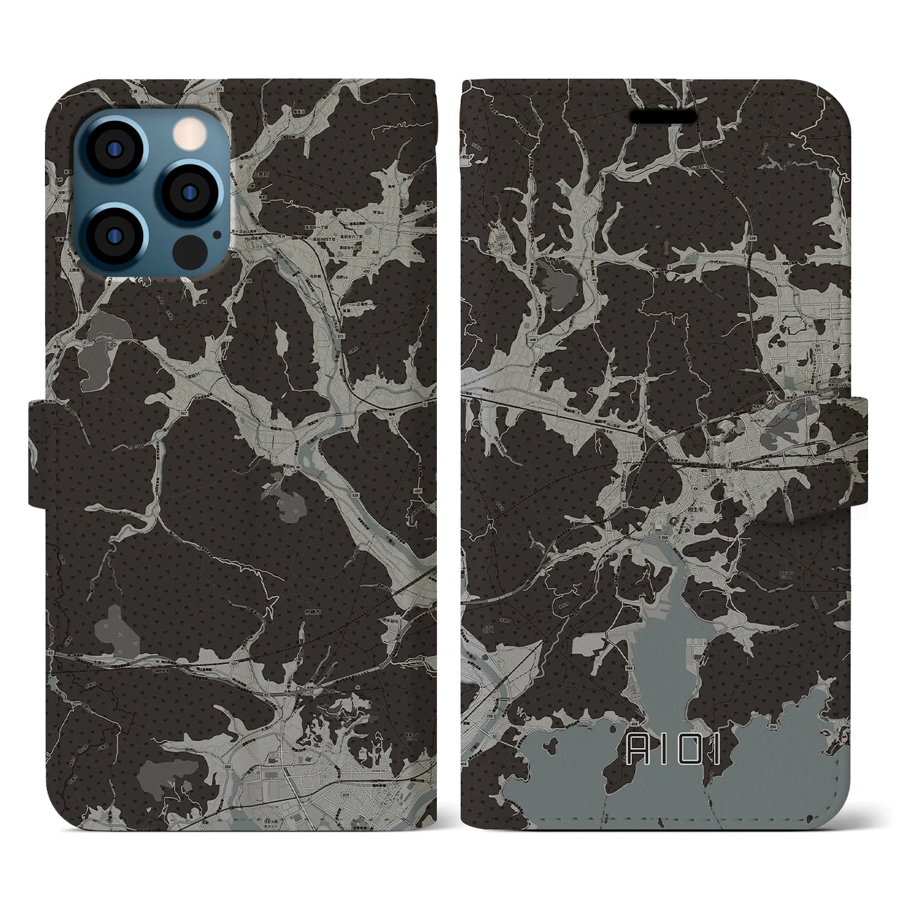 【相生(兵庫県)】地図柄iPhoneケース(手帳タイプ)