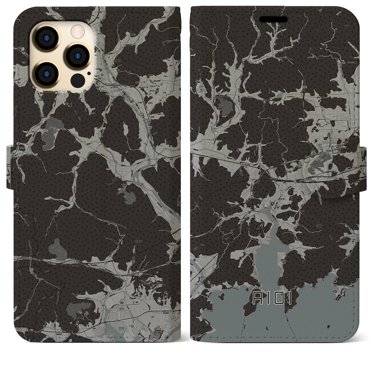 【相生(兵庫県)】地図柄iPhoneケース(手帳タイプ)