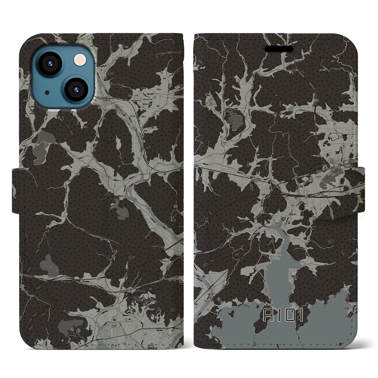 【相生(兵庫県)】地図柄iPhoneケース(手帳タイプ)