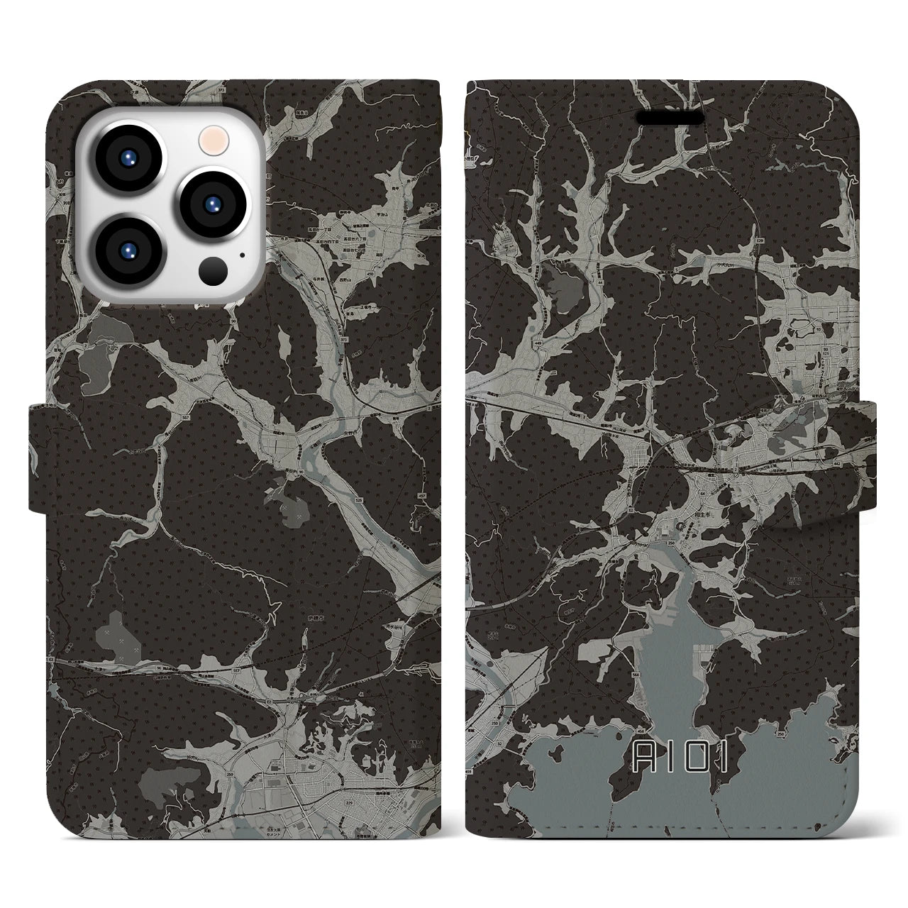 【相生(兵庫県)】地図柄iPhoneケース(手帳タイプ)