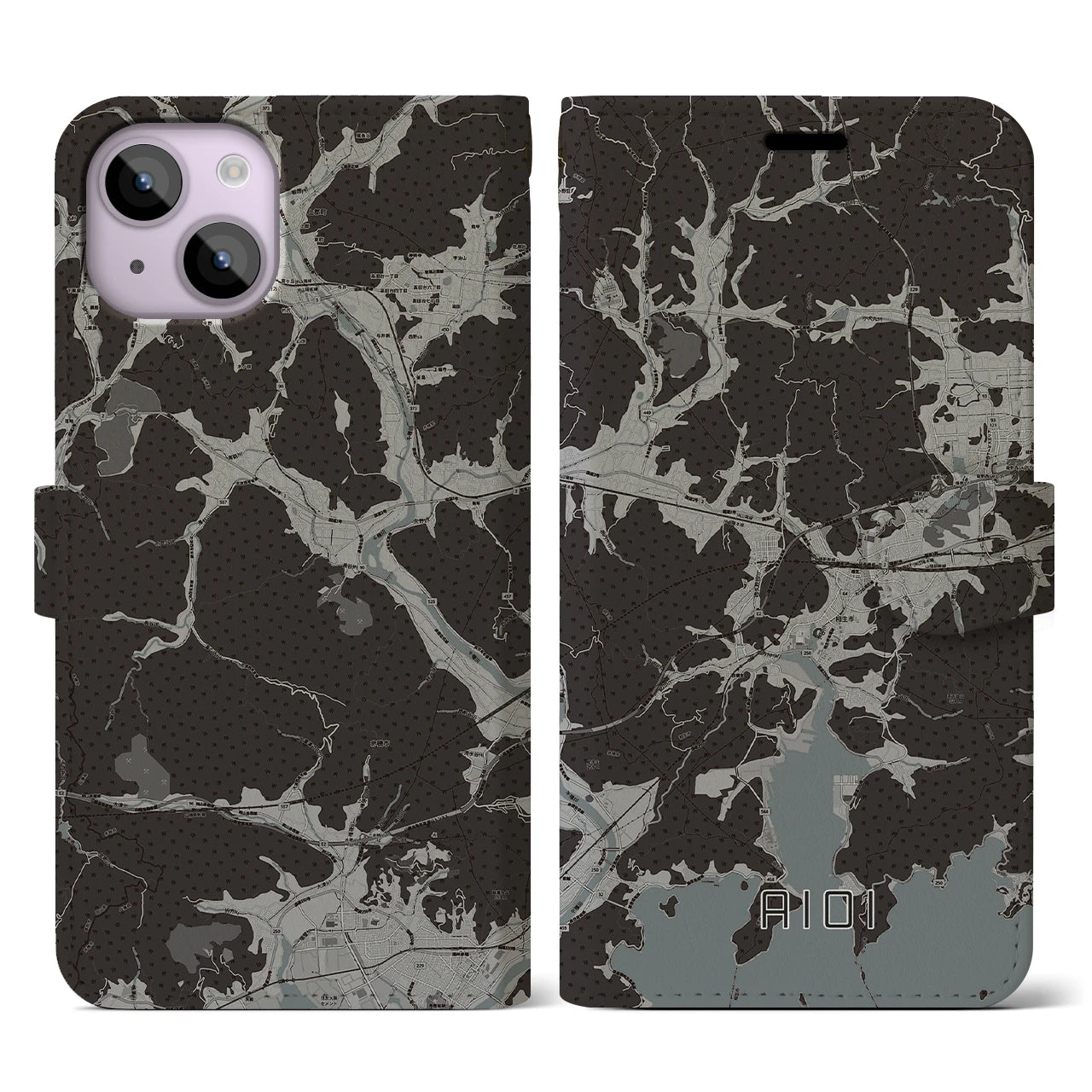 【相生(兵庫県)】地図柄iPhoneケース(手帳タイプ)