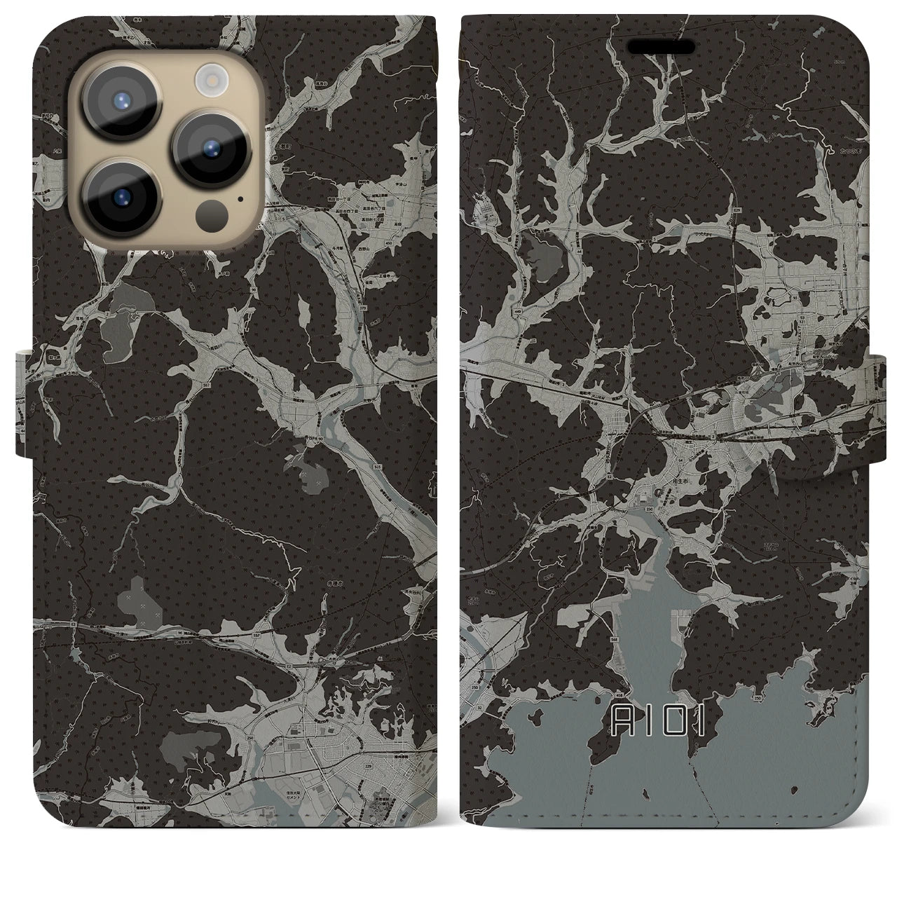 【相生(兵庫県)】地図柄iPhoneケース(手帳タイプ)