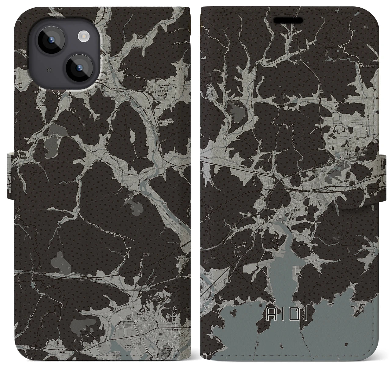 【相生(兵庫県)】地図柄iPhoneケース(手帳タイプ)