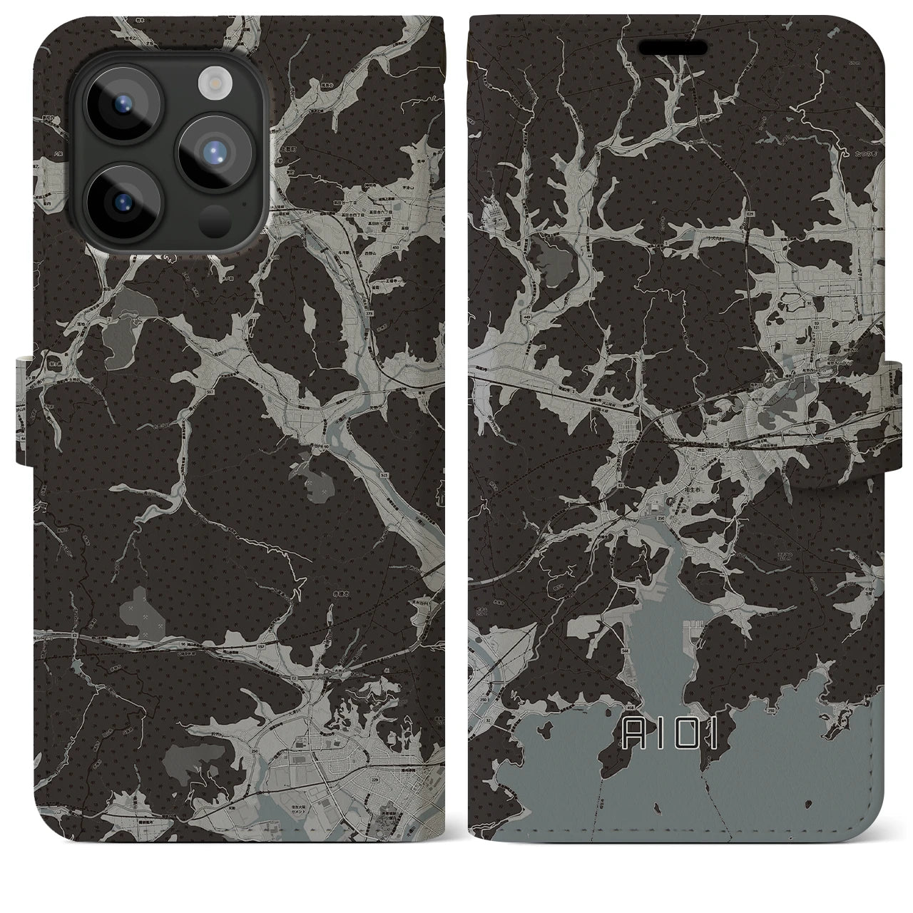 【相生(兵庫県)】地図柄iPhoneケース(手帳タイプ)