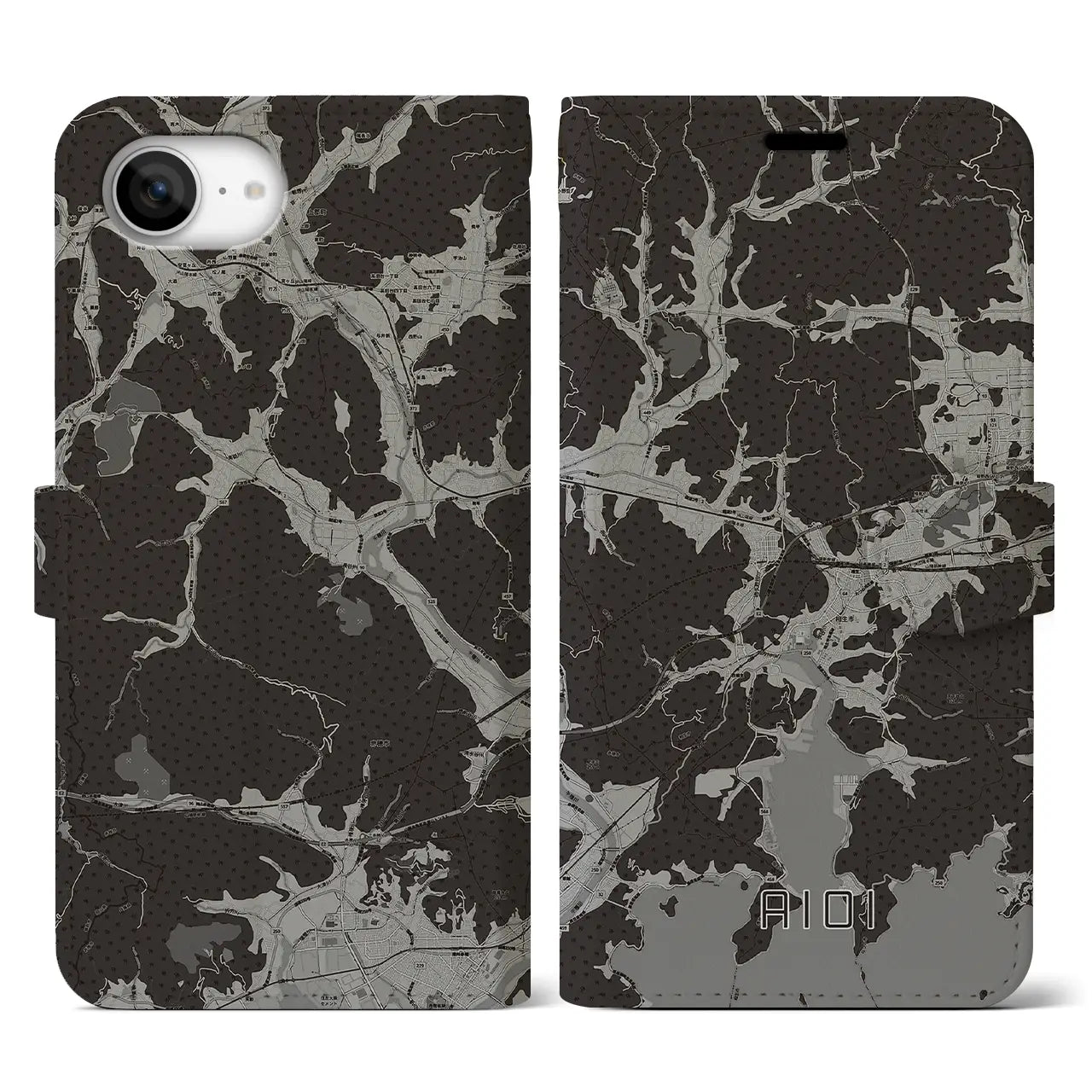 【相生(兵庫県)】地図柄iPhoneケース(手帳タイプ)