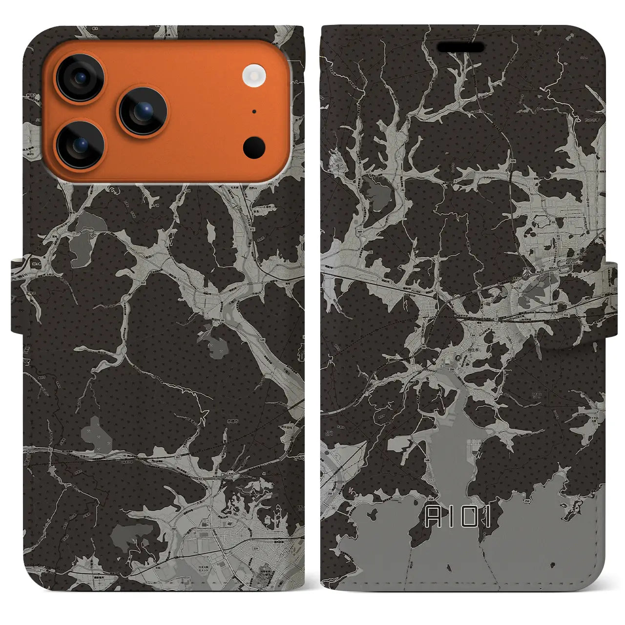 【相生(兵庫県)】地図柄iPhoneケース(手帳タイプ)