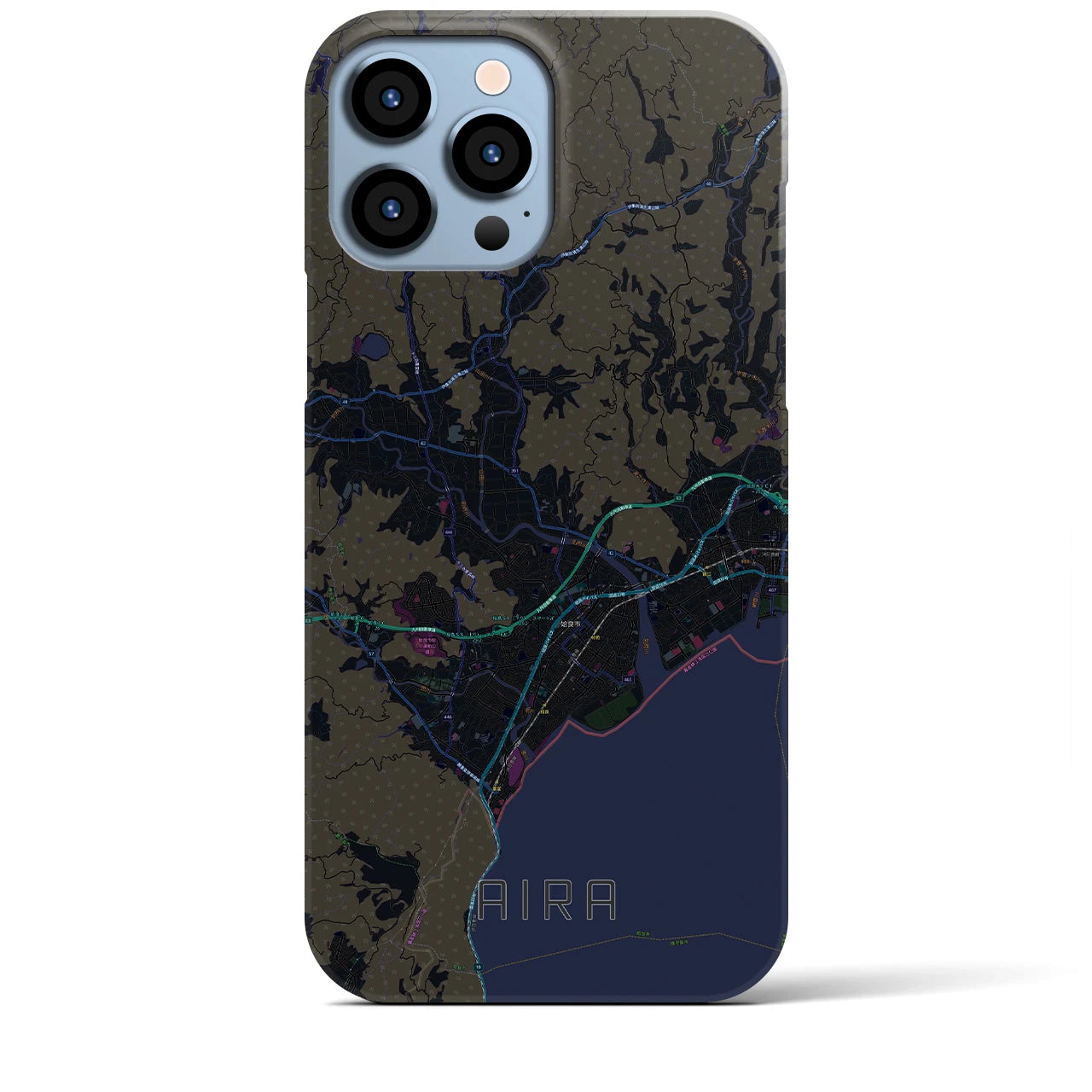 【姶良(鹿児島県)】地図柄iPhoneケース(バックカバータイプ)