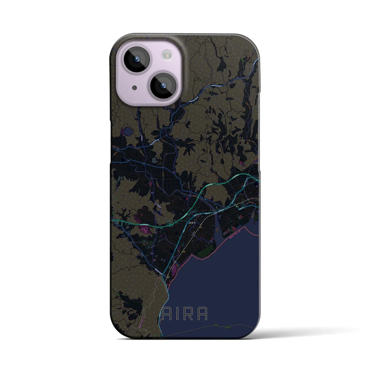 【姶良(鹿児島県)】地図柄iPhoneケース(バックカバータイプ)
