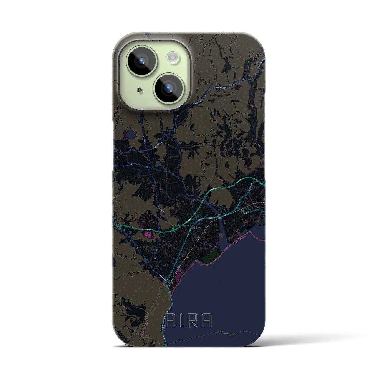 【姶良(鹿児島県)】地図柄iPhoneケース(バックカバータイプ)
