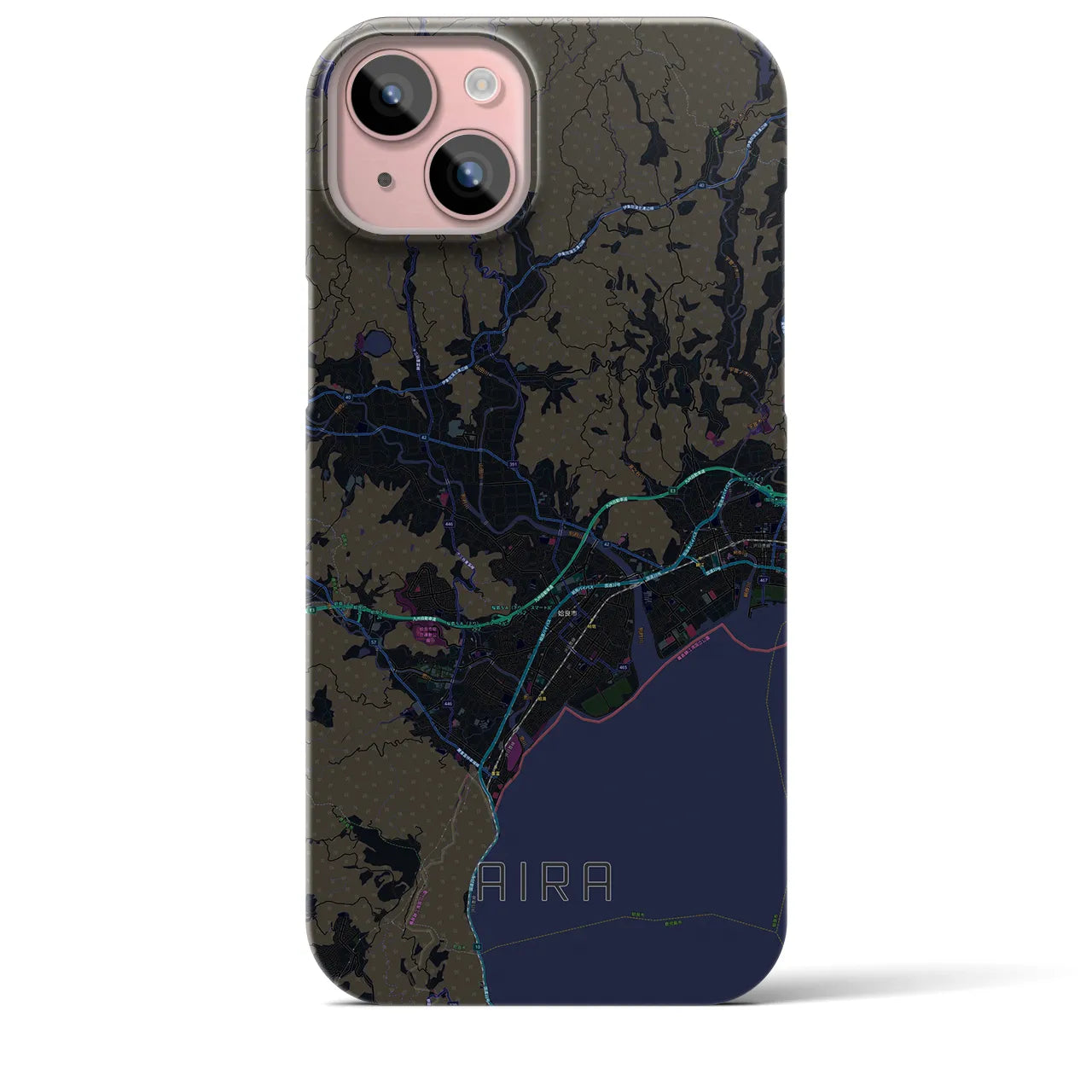 【姶良(鹿児島県)】地図柄iPhoneケース(バックカバータイプ)