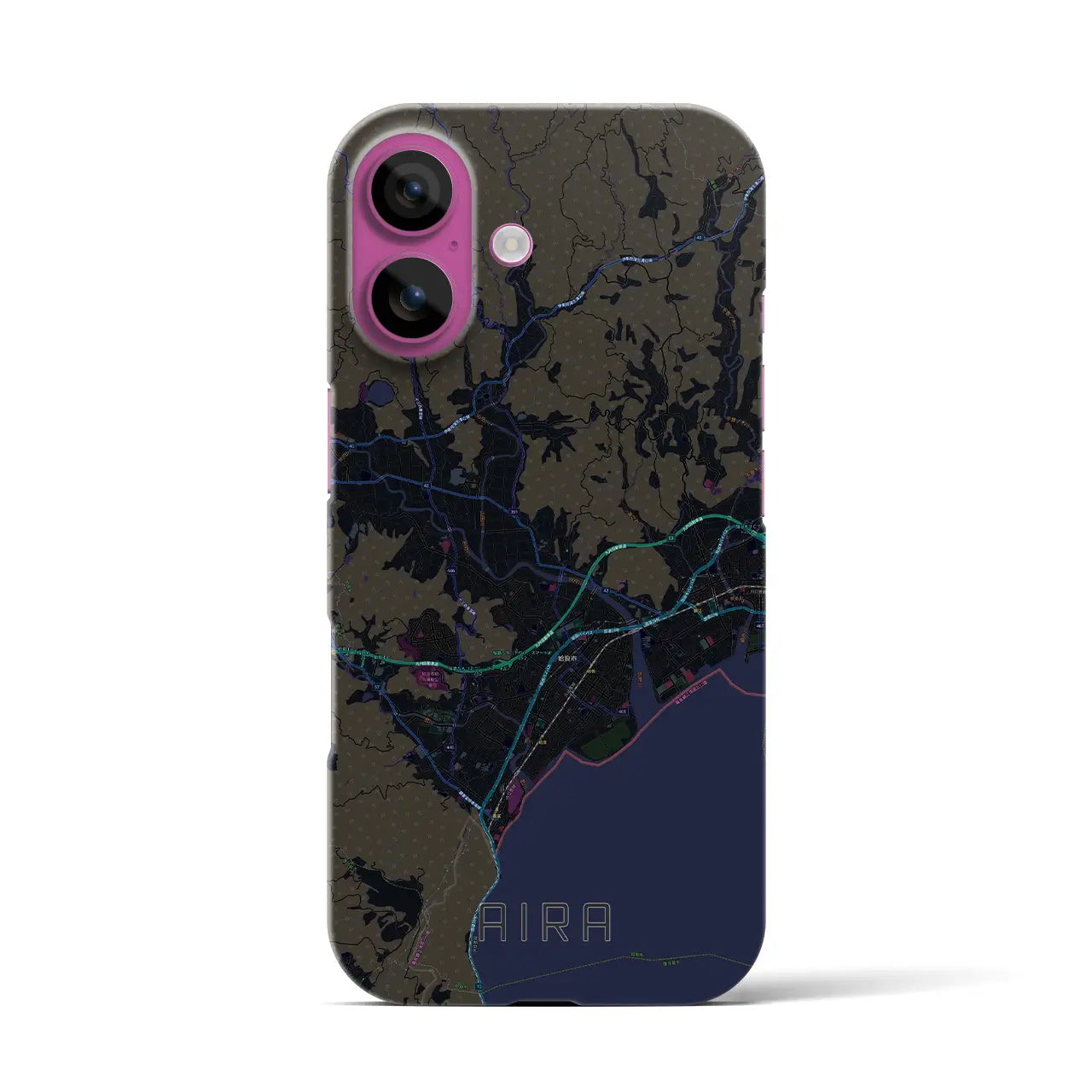 【姶良(鹿児島県)】地図柄iPhoneケース(バックカバータイプ)