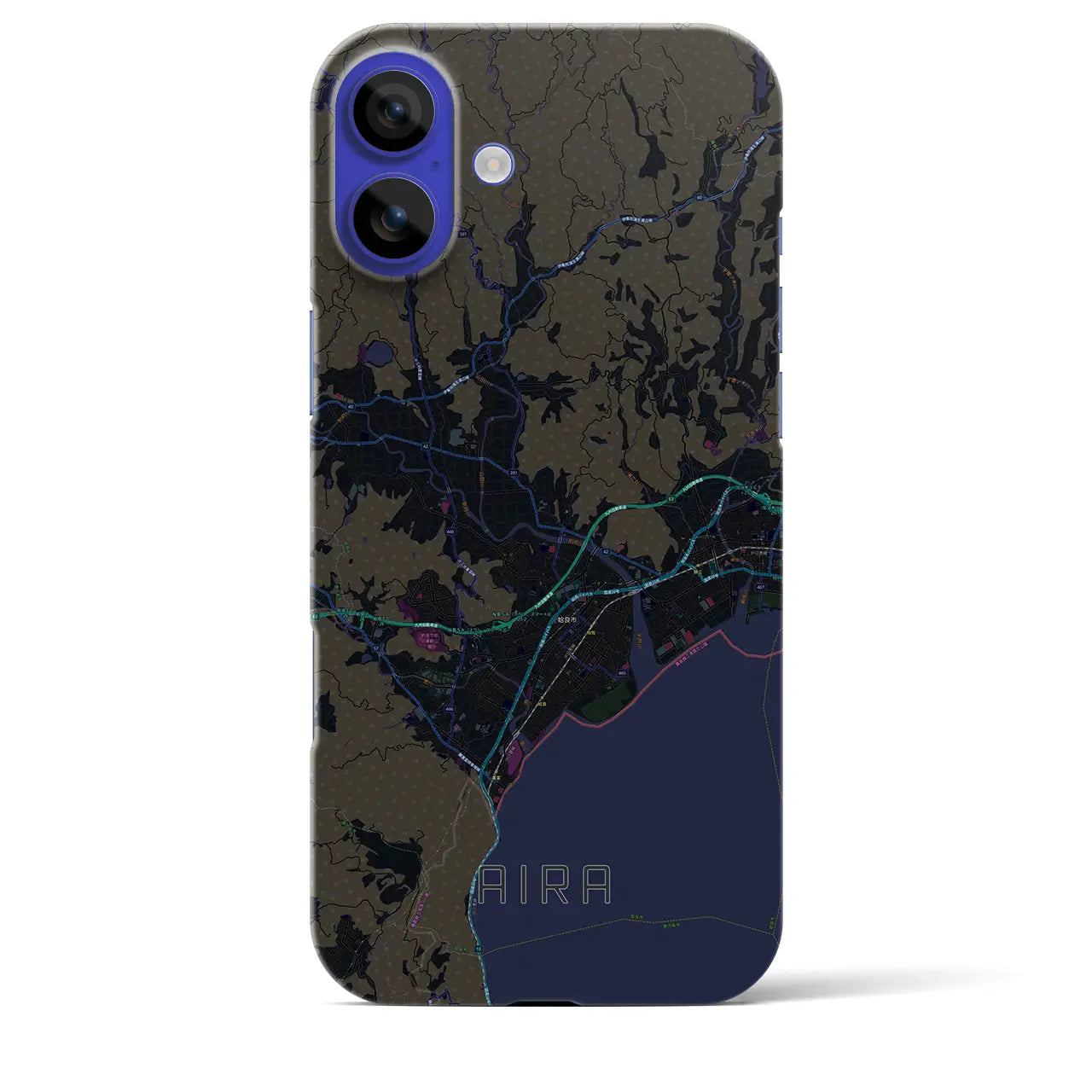 【姶良(鹿児島県)】地図柄iPhoneケース(バックカバータイプ)