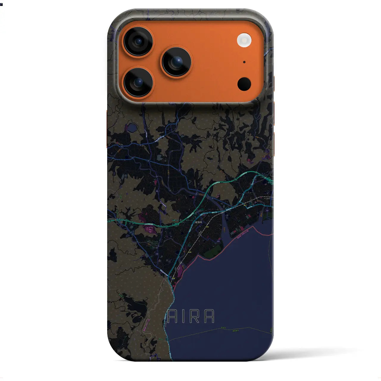 【姶良(鹿児島県)】地図柄iPhoneケース(バックカバータイプ)