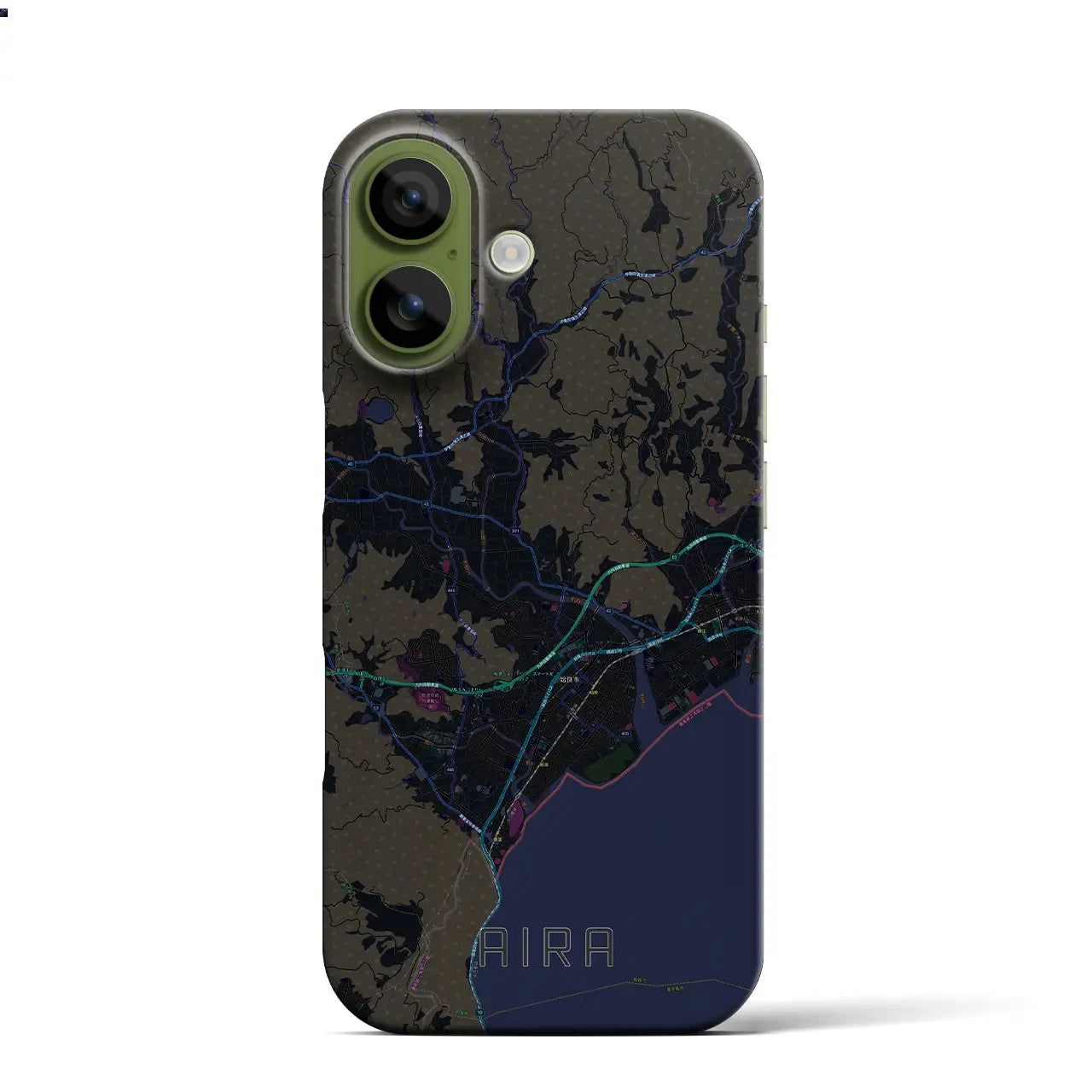 【姶良(鹿児島県)】地図柄iPhoneケース(バックカバータイプ)