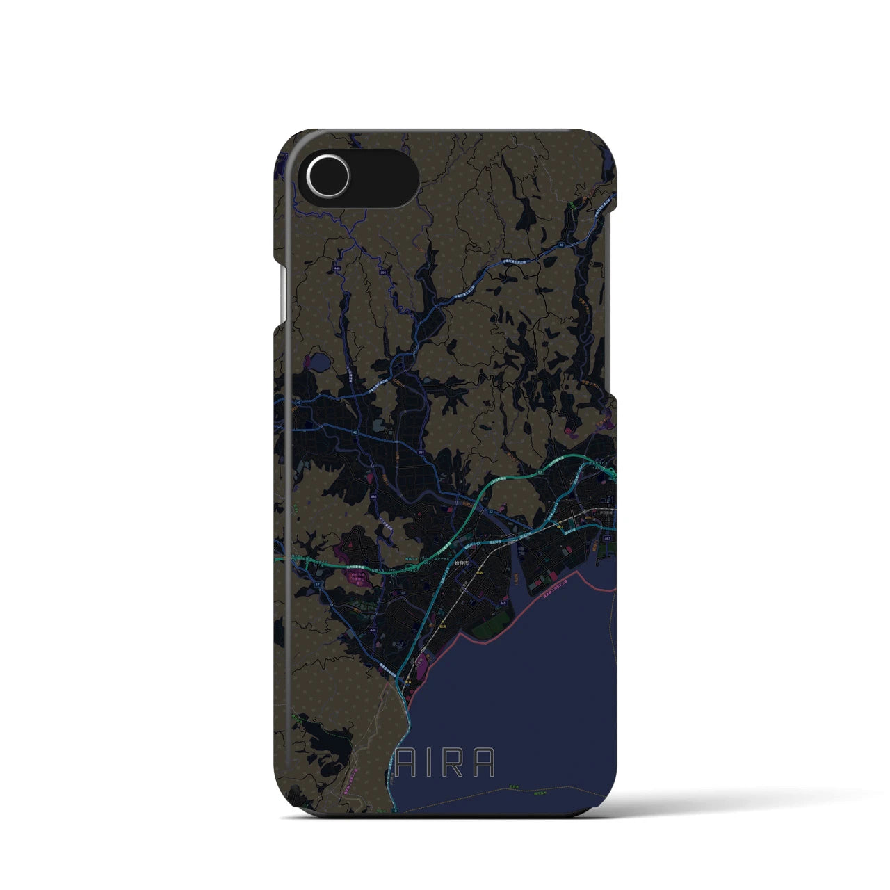 【姶良(鹿児島県)】地図柄iPhoneケース(バックカバータイプ)