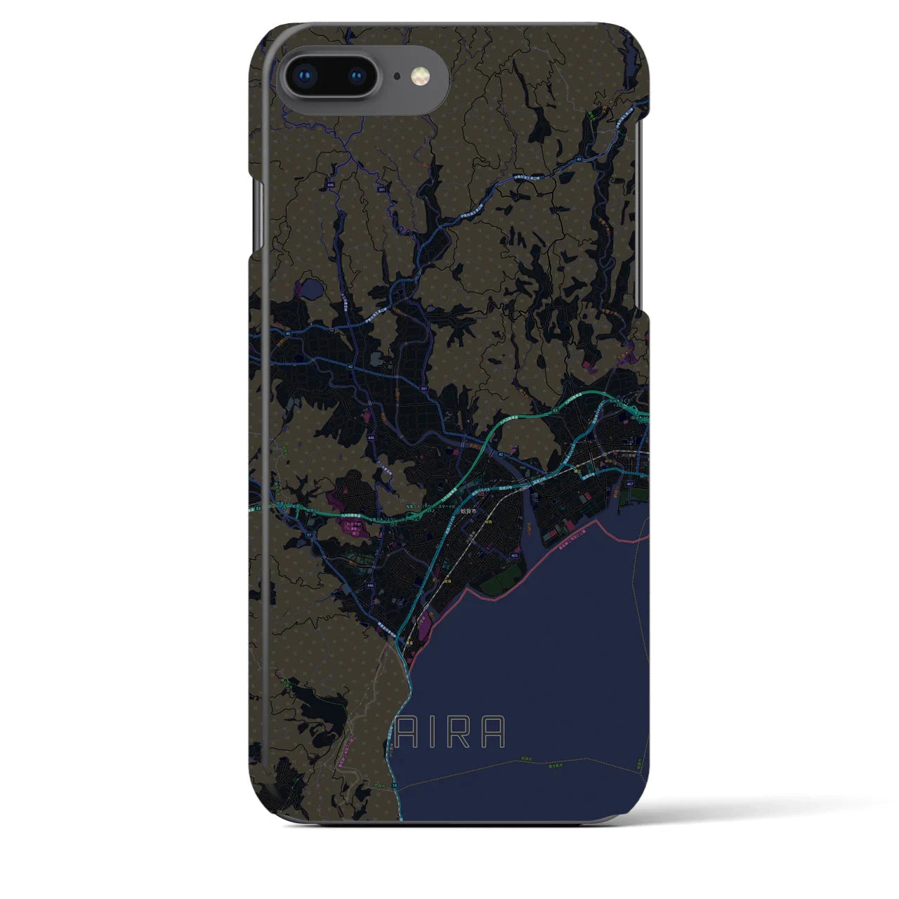 【姶良(鹿児島県)】地図柄iPhoneケース(バックカバータイプ)