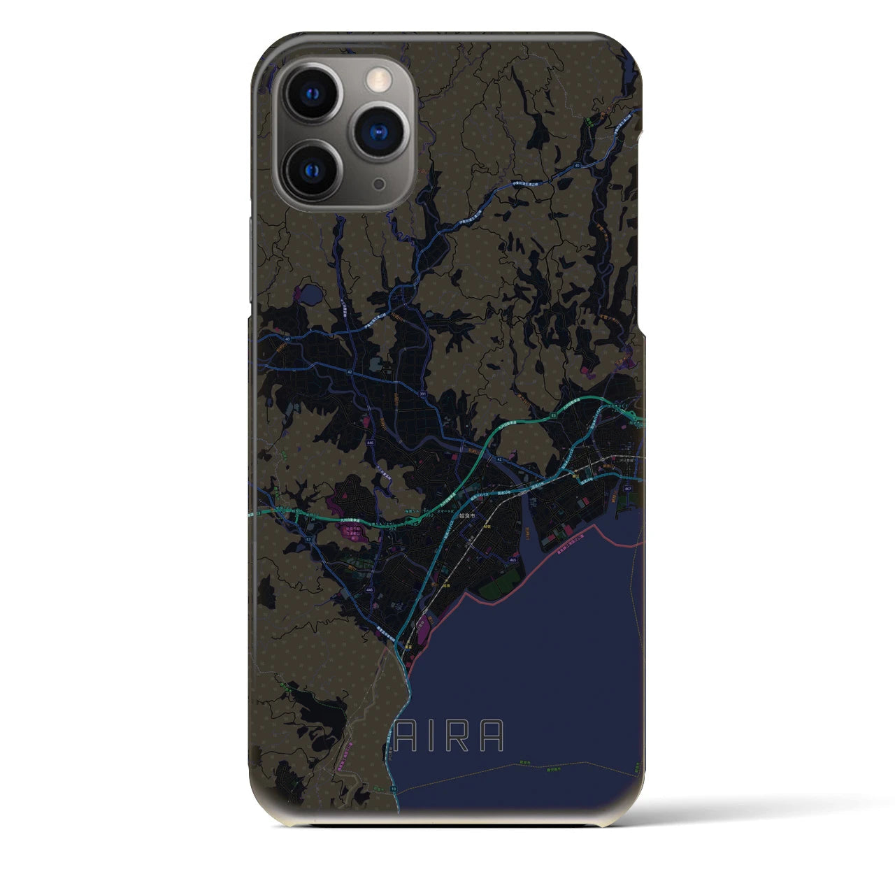 【姶良(鹿児島県)】地図柄iPhoneケース(バックカバータイプ)