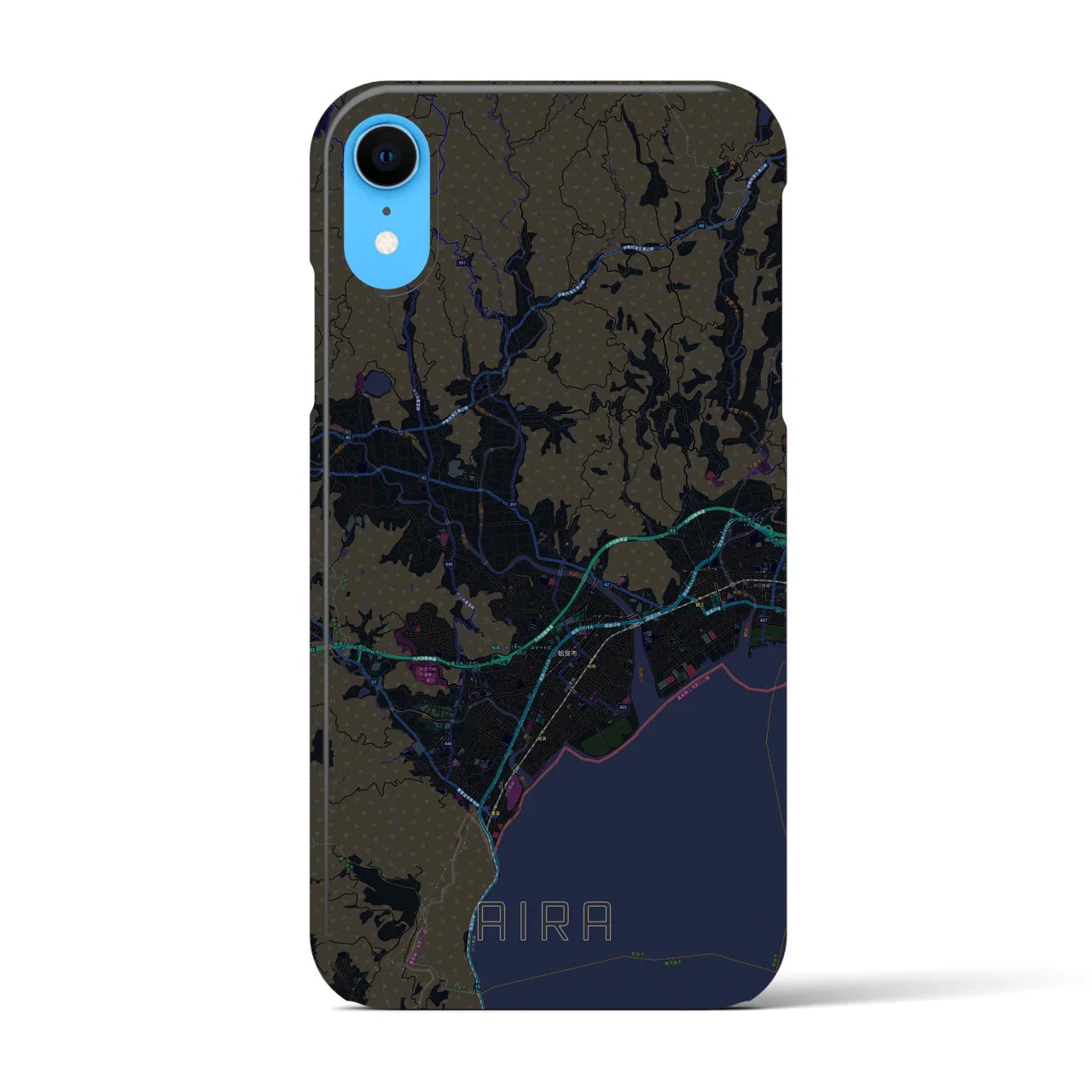 【姶良(鹿児島県)】地図柄iPhoneケース(バックカバータイプ)