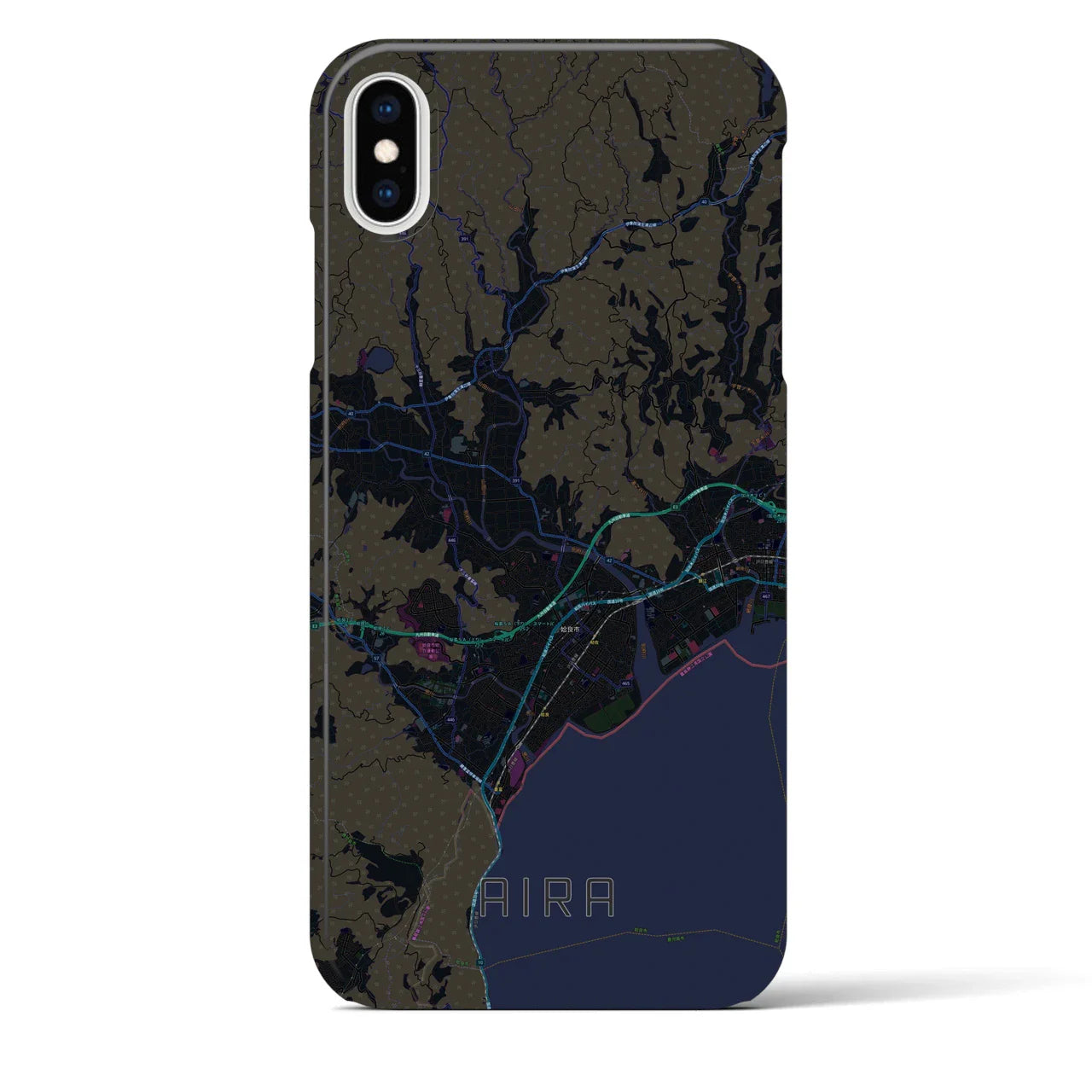【姶良(鹿児島県)】地図柄iPhoneケース(バックカバータイプ)