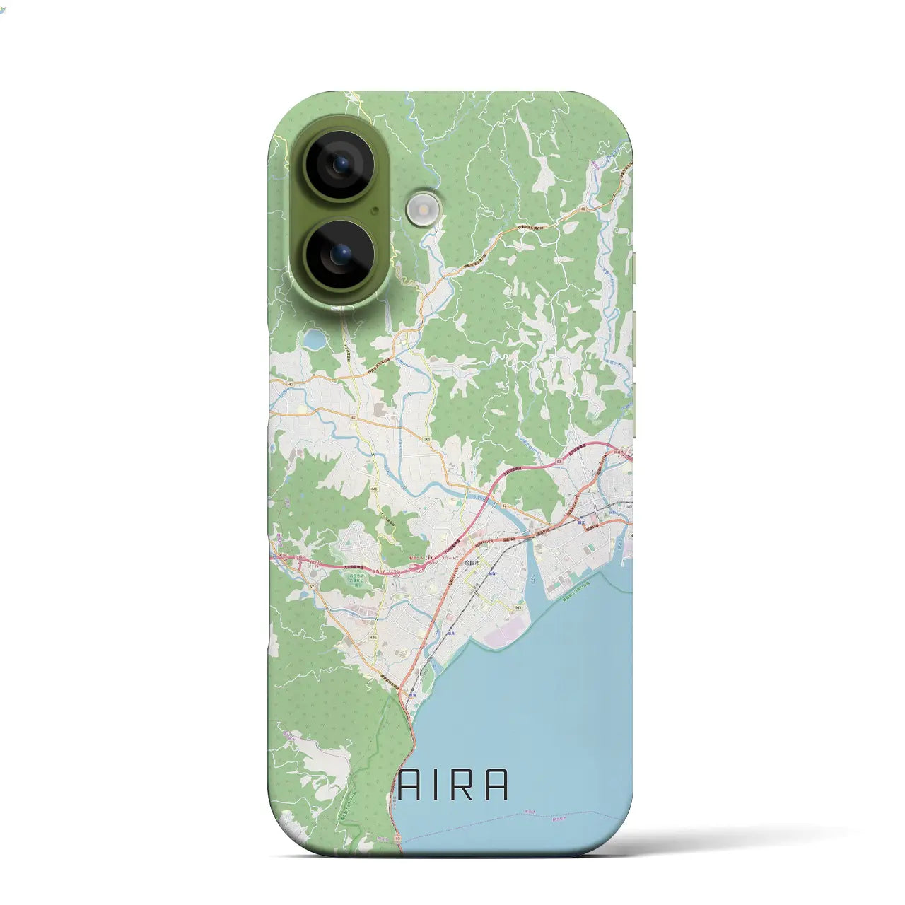 【姶良(鹿児島県)】地図柄iPhoneケース(バックカバータイプ)ブラック・iPhone 17 Pro Max 用